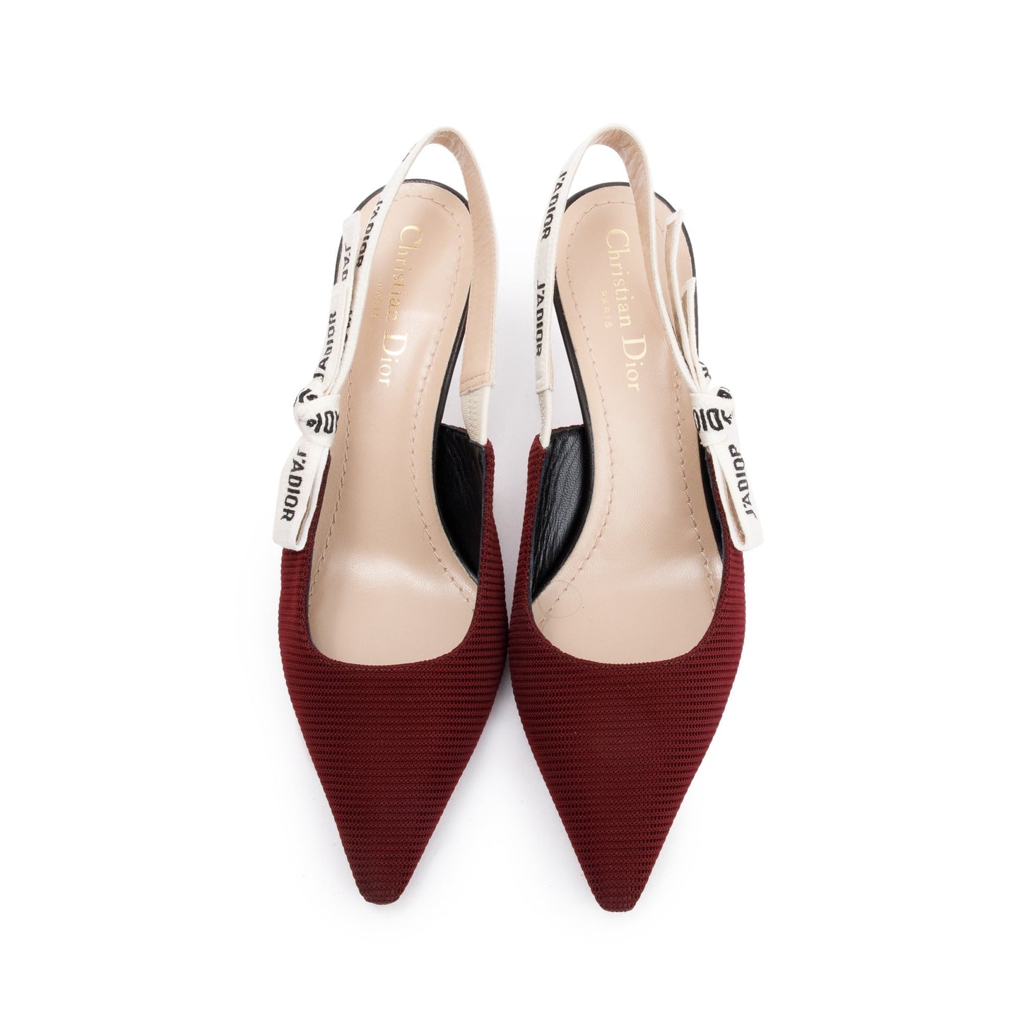 Christian Dior Burgundy Technical Fabric J'Dior Slingback Pump, Size 38