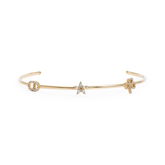 Christian Dior Gold Plated Crystal Tiara Headband