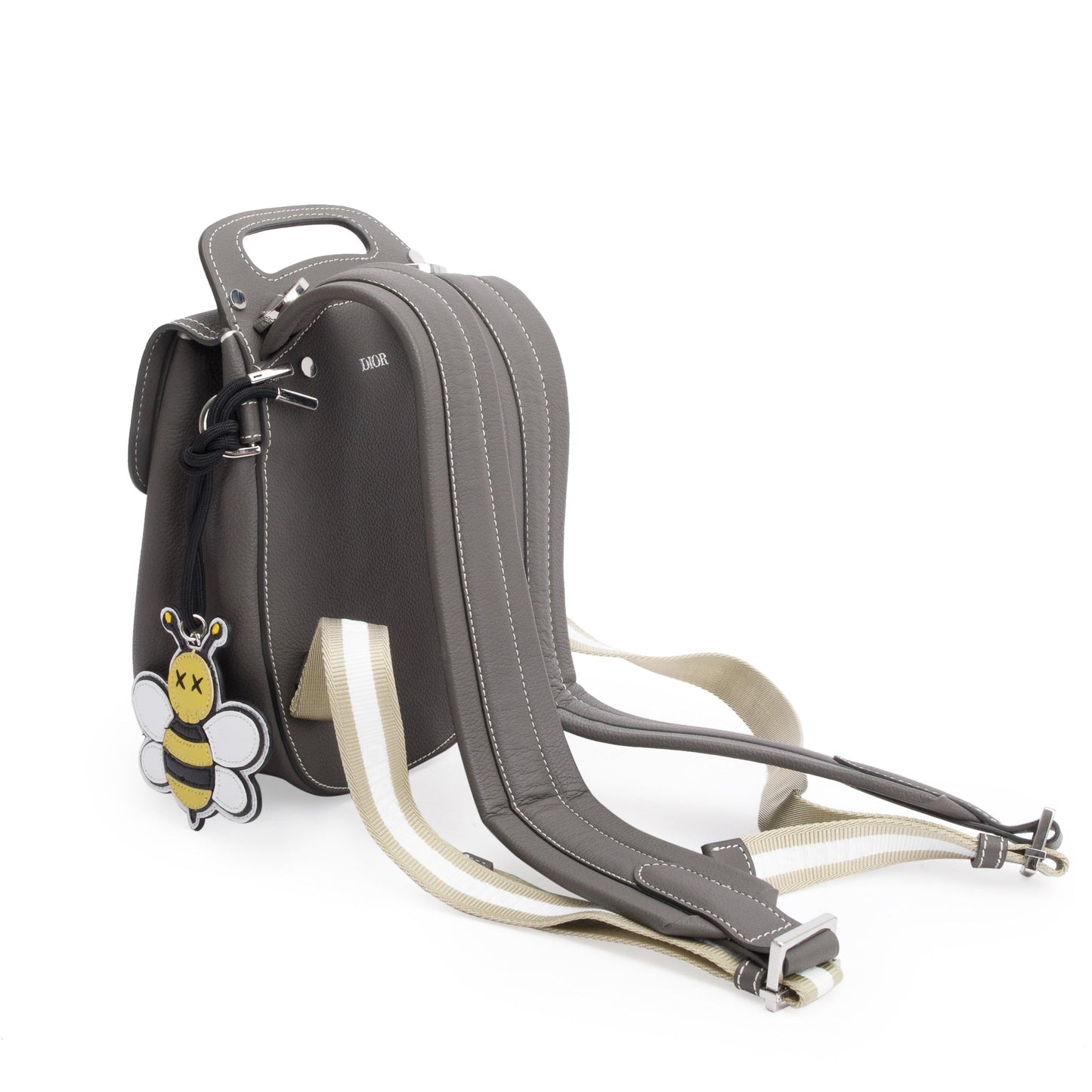 Christian Dior Grey Leather Mini Gallop Backpack