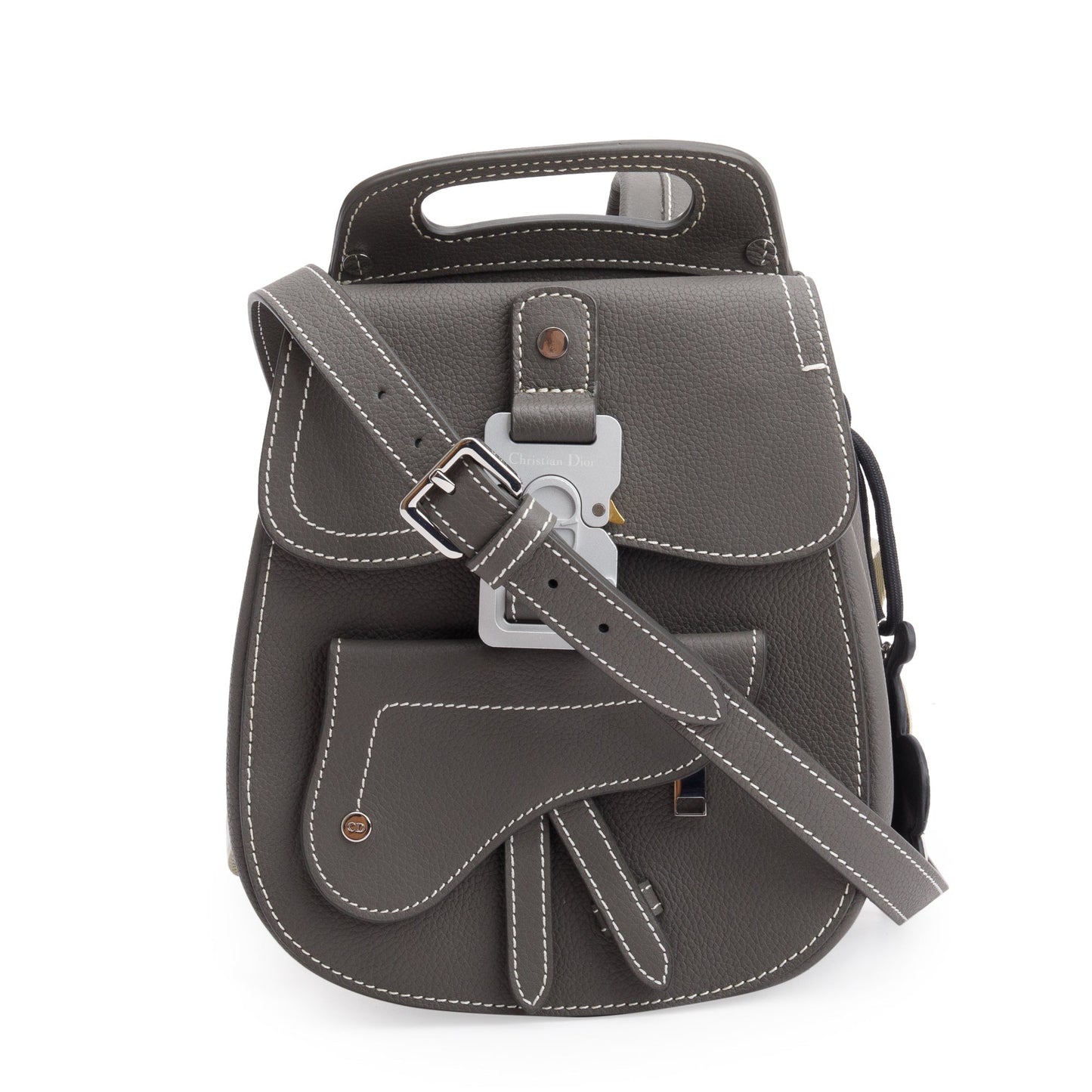 Christian Dior Grey Leather Mini Gallop Backpack