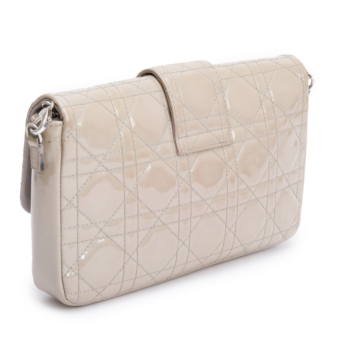 Christian Dior Grey Patent Cannage Miss Dior Promenade Pouch