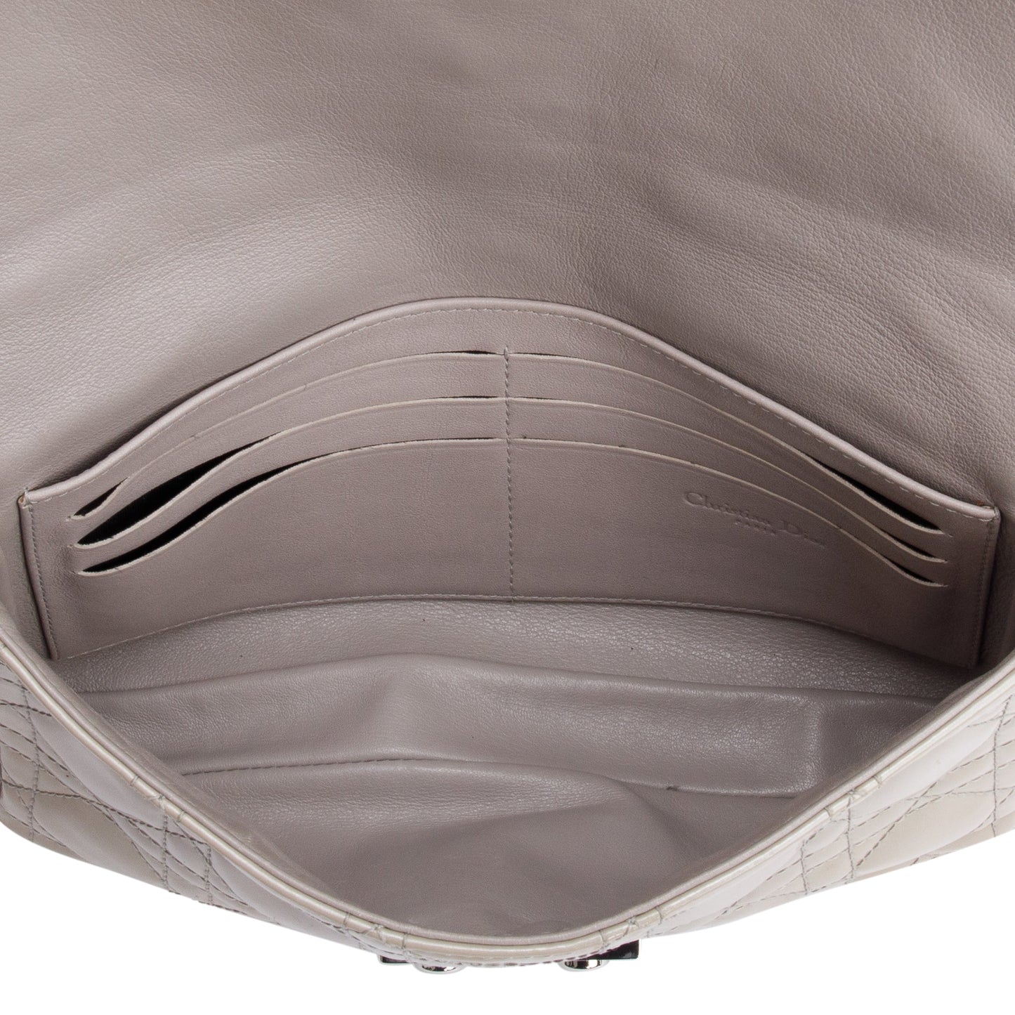 Christian Dior Grey Patent Cannage Miss Dior Promenade Pouch
