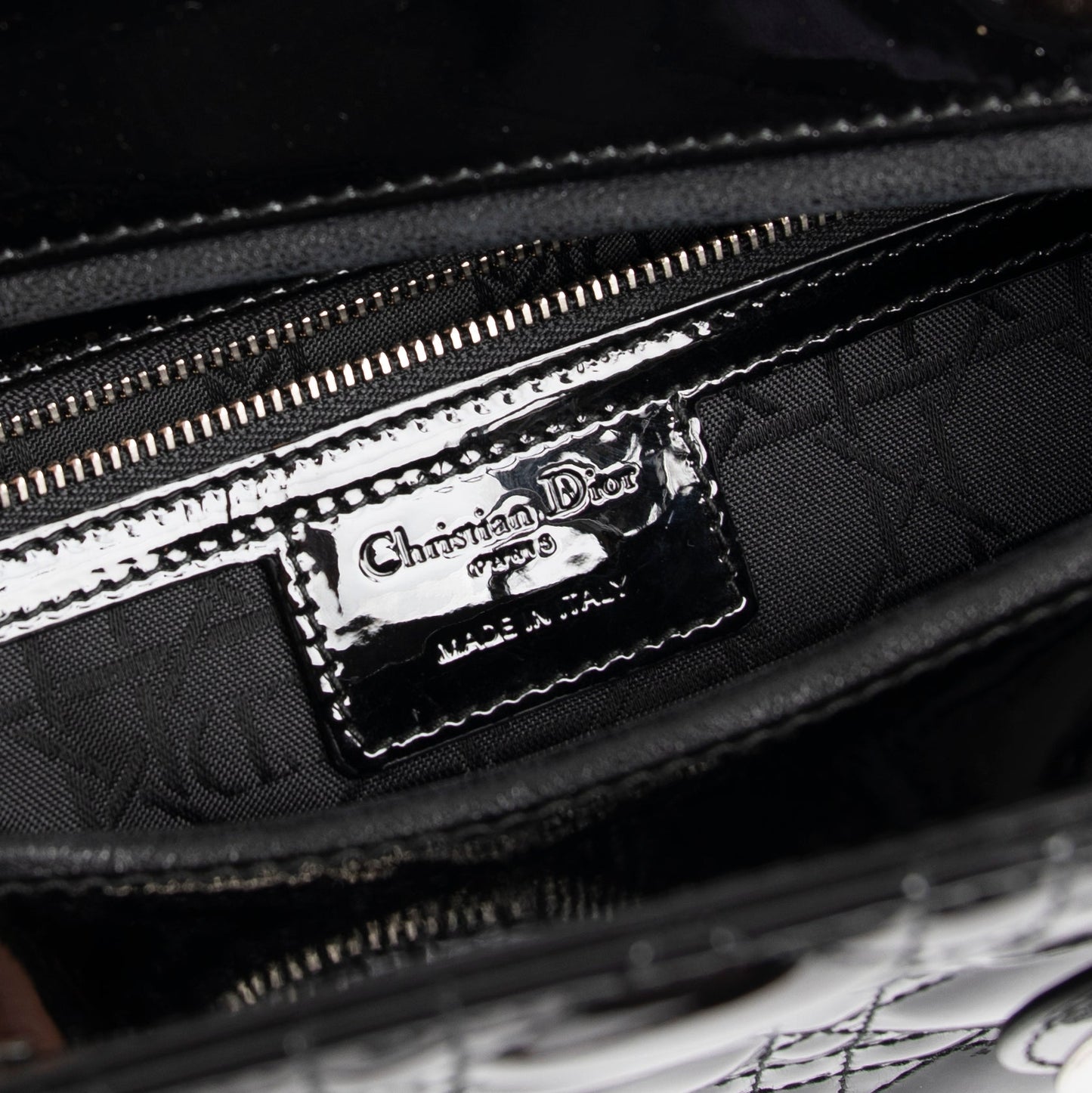Christian Dior Large Patent Leather Lady Dior Bag