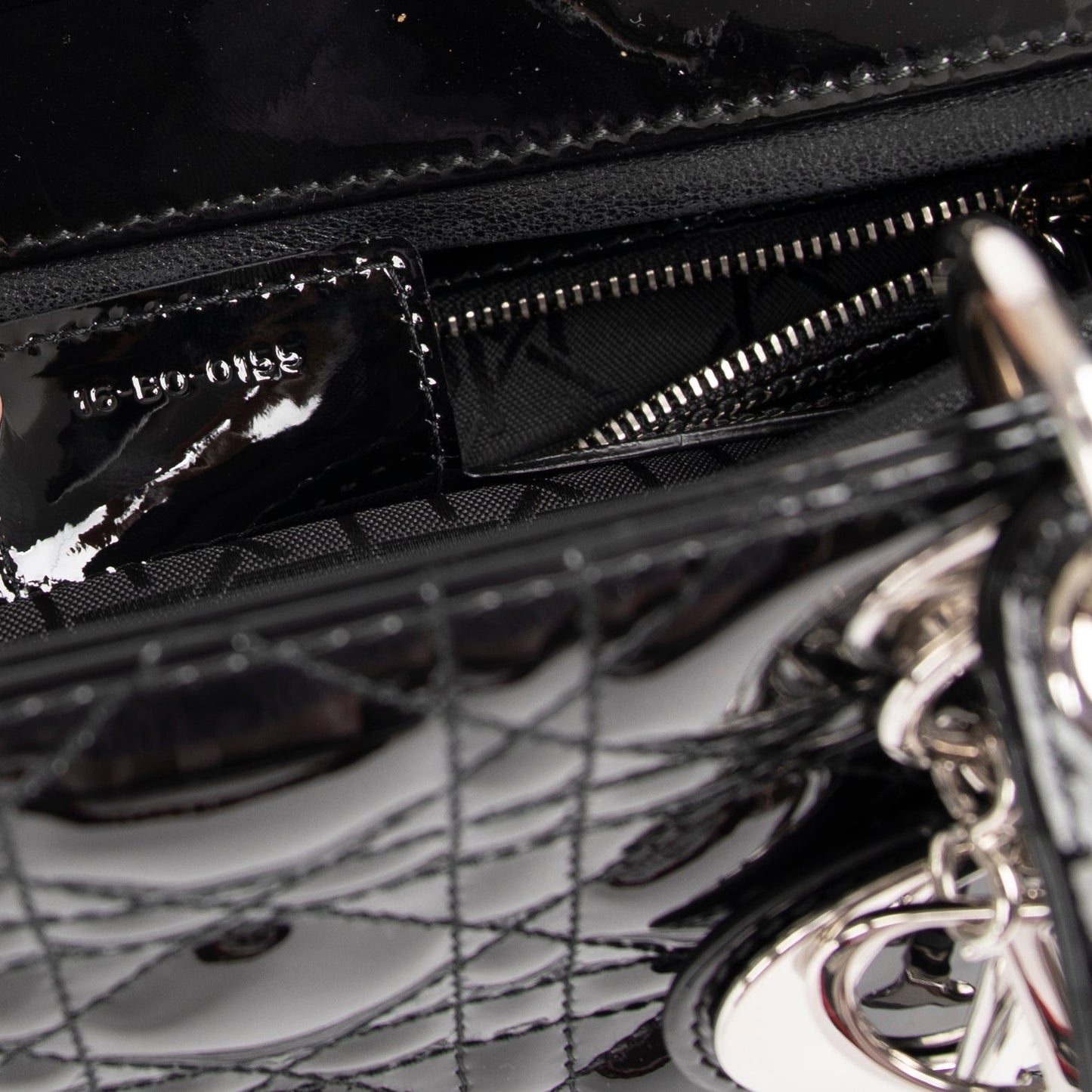 Christian Dior Large Patent Leather Lady Dior Bag