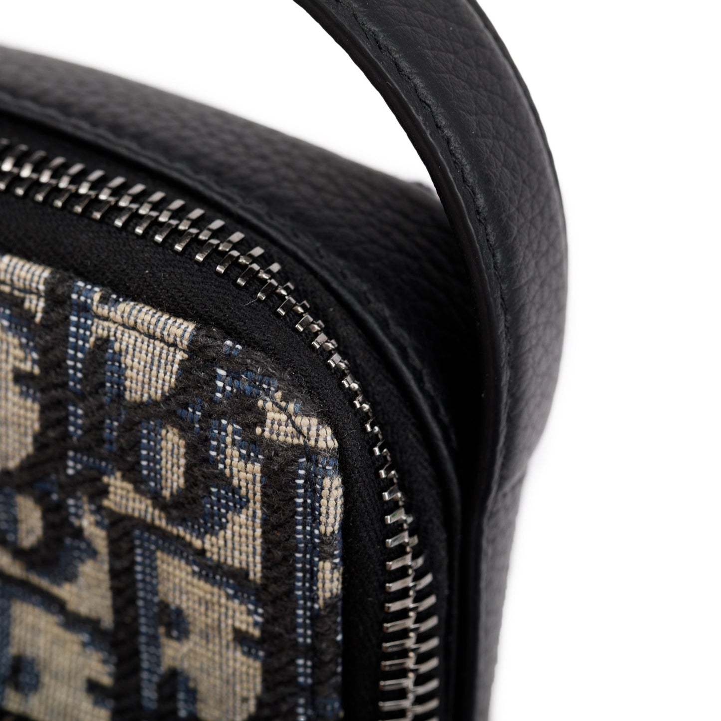 Christian Dior Men 2022 Beige & Black Oblique Jacquard Micro Rider Crossbody Pouch