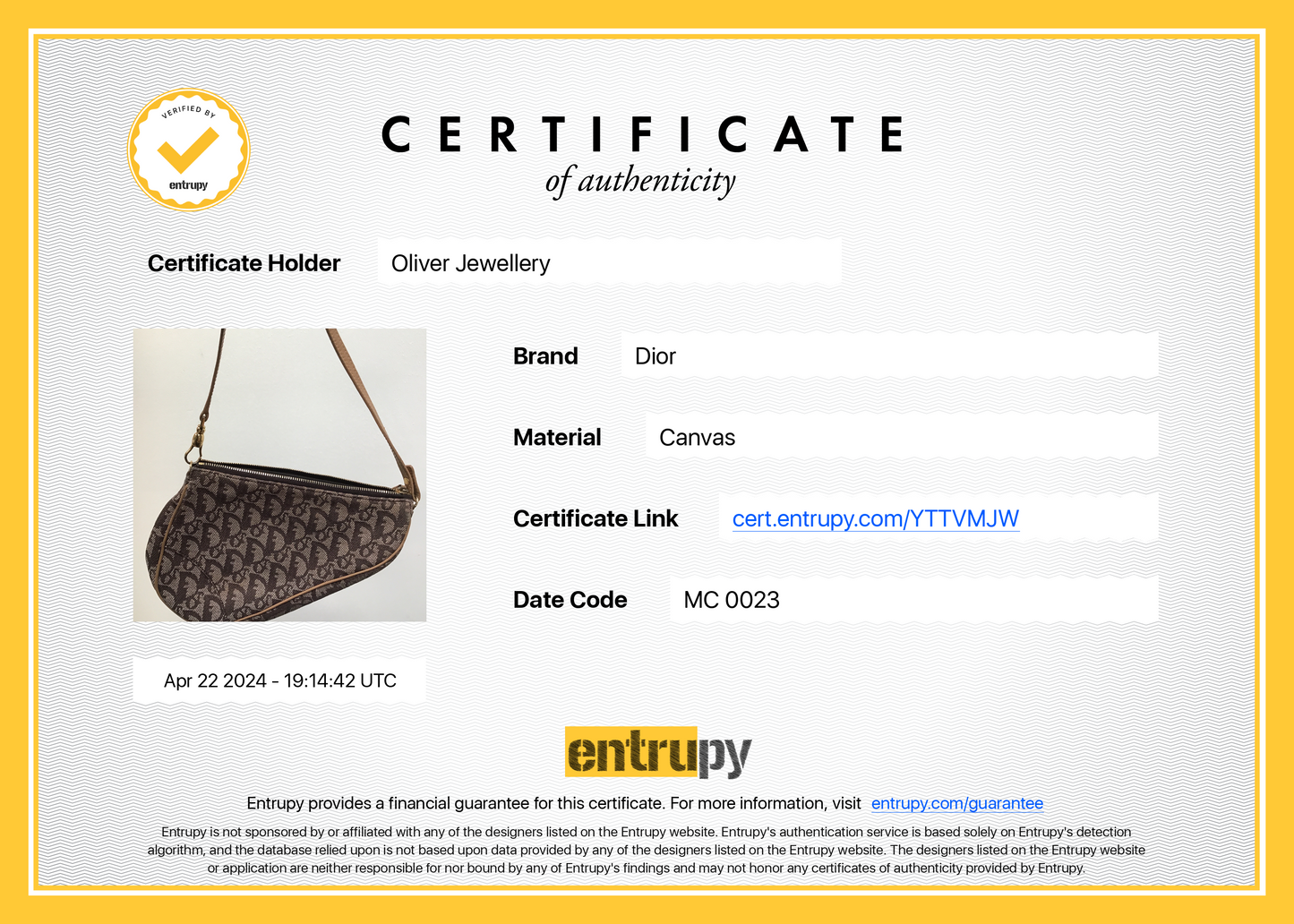 Christian Dior Mini Brown Monogram Saddle Pochette