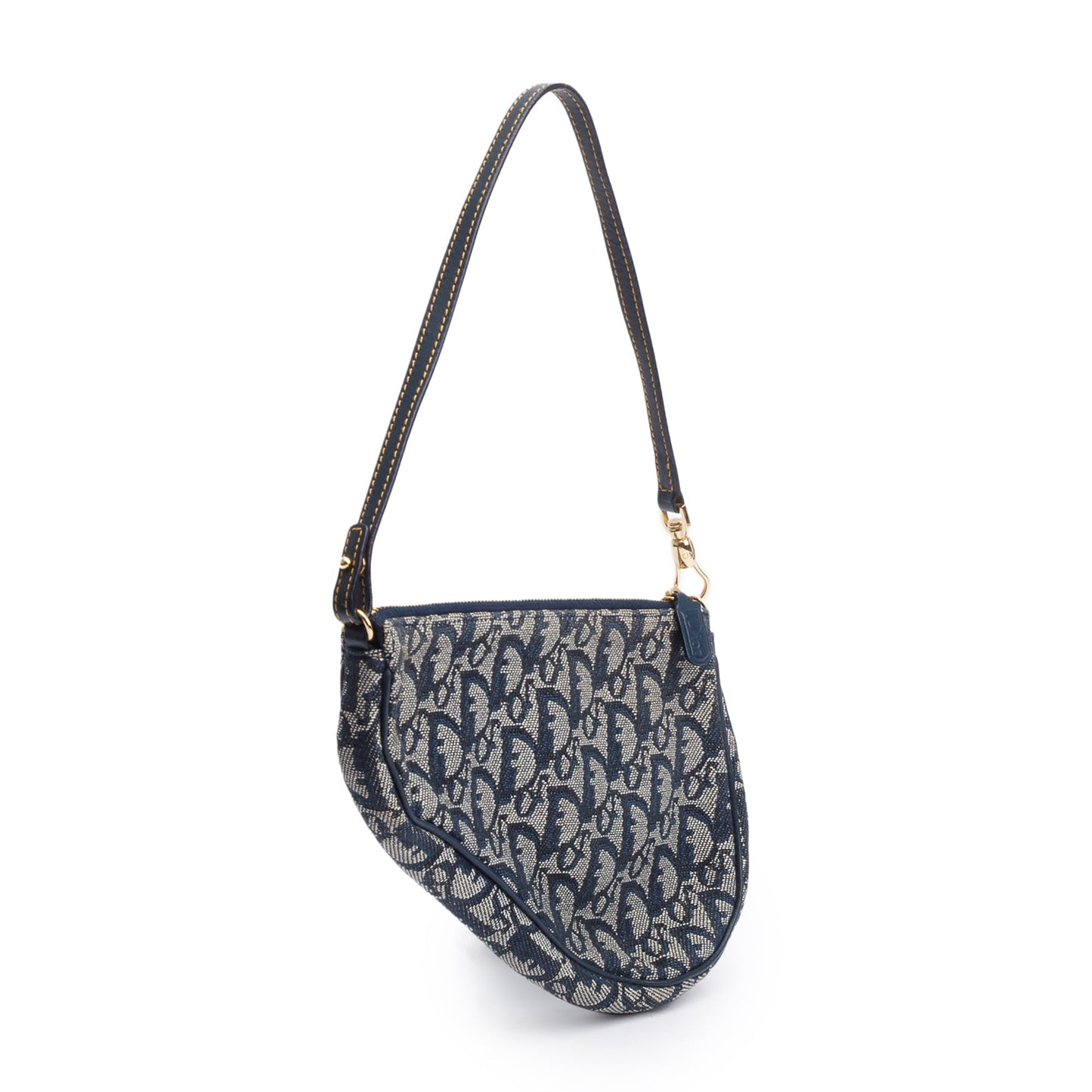 Christian Dior Navy Diorissimo Saddle Pochette