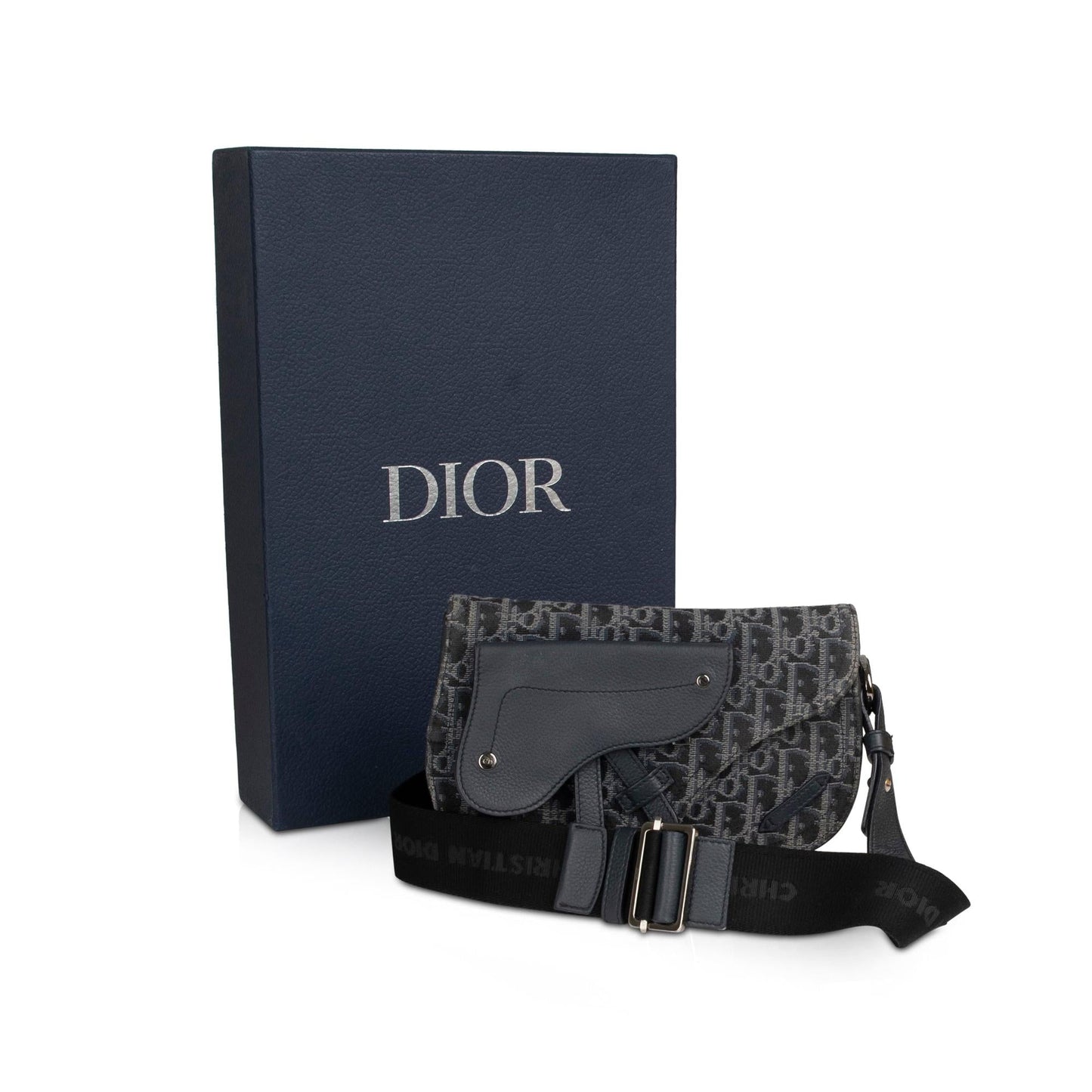 Christian Dior Oblique Jacquard Saddle Pouch