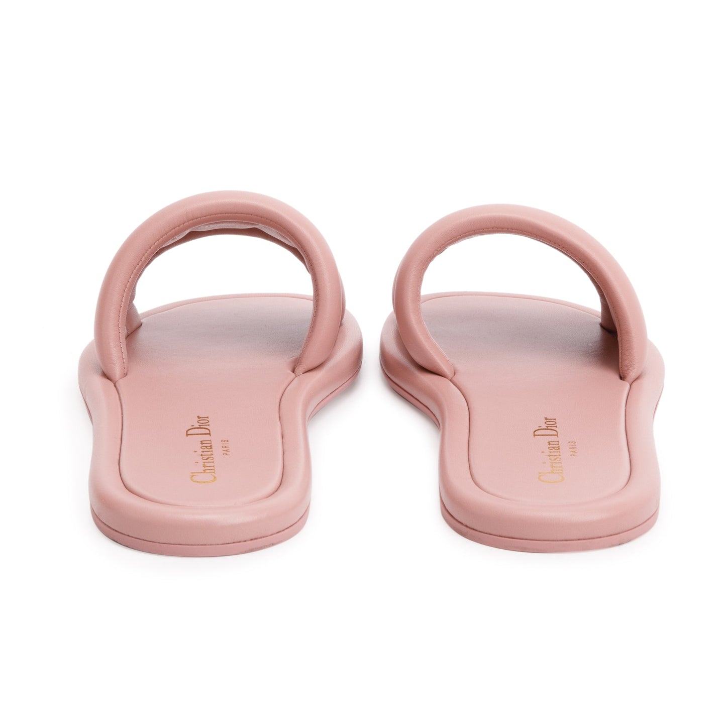 Christian Dior PInk Embossed Lambskin Leather Every-D Slide, Size 38.5