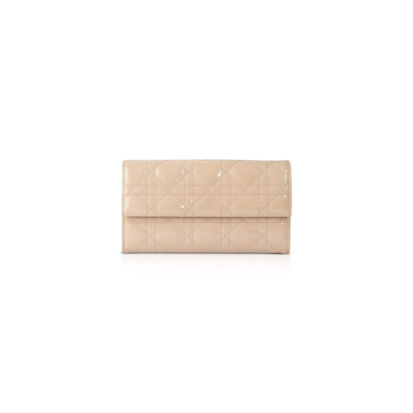 Christian Dior Patent Cannage Lady Dior Chain Wallet