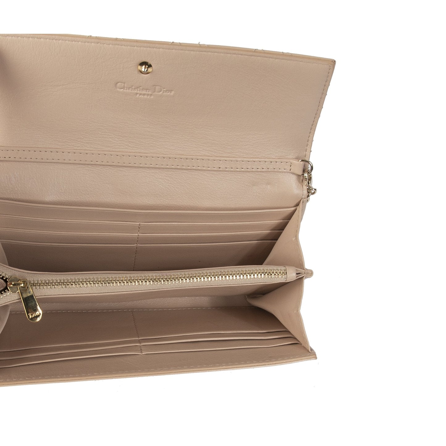 Christian Dior Patent Cannage Lady Dior Chain Wallet