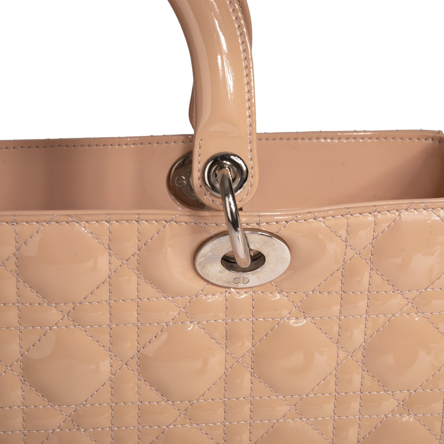 Christian Dior Patent Large Lady Dior Bag