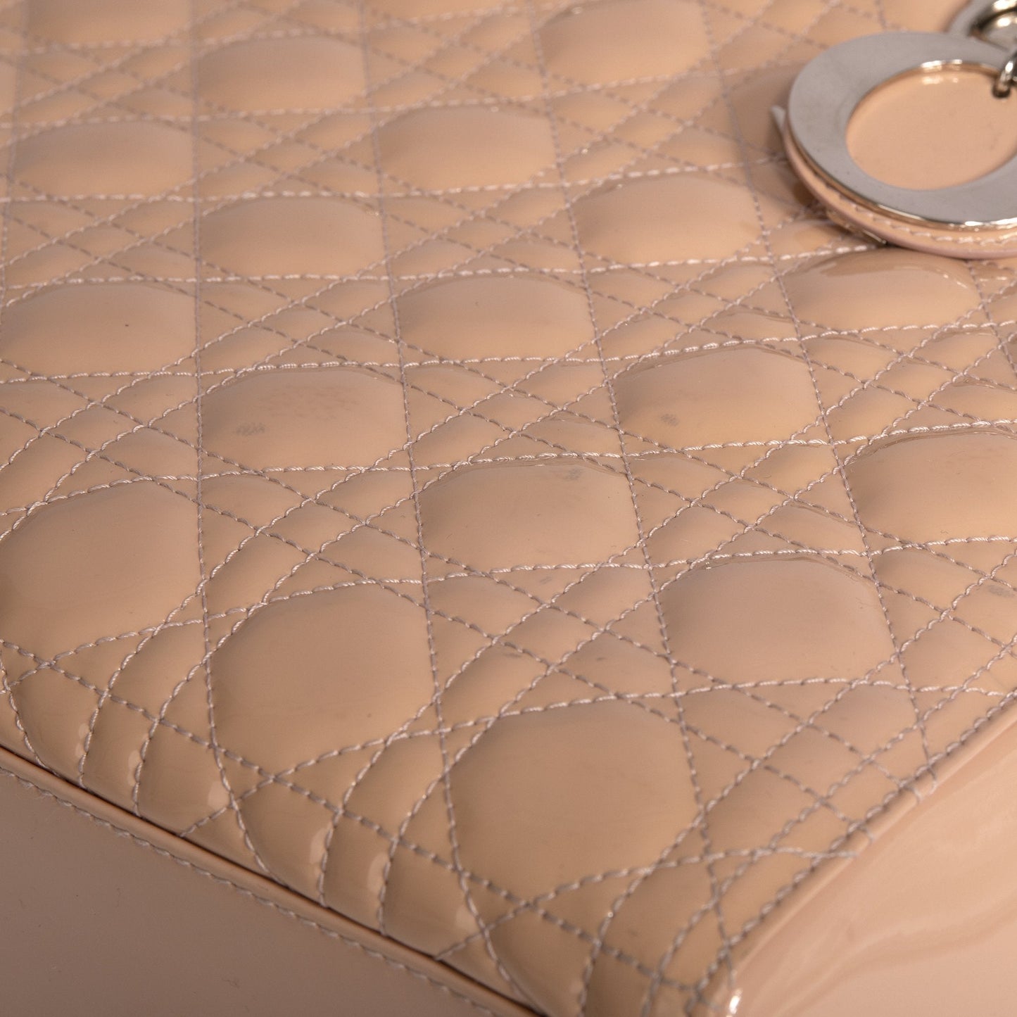 Christian Dior Patent Large Lady Dior Bag