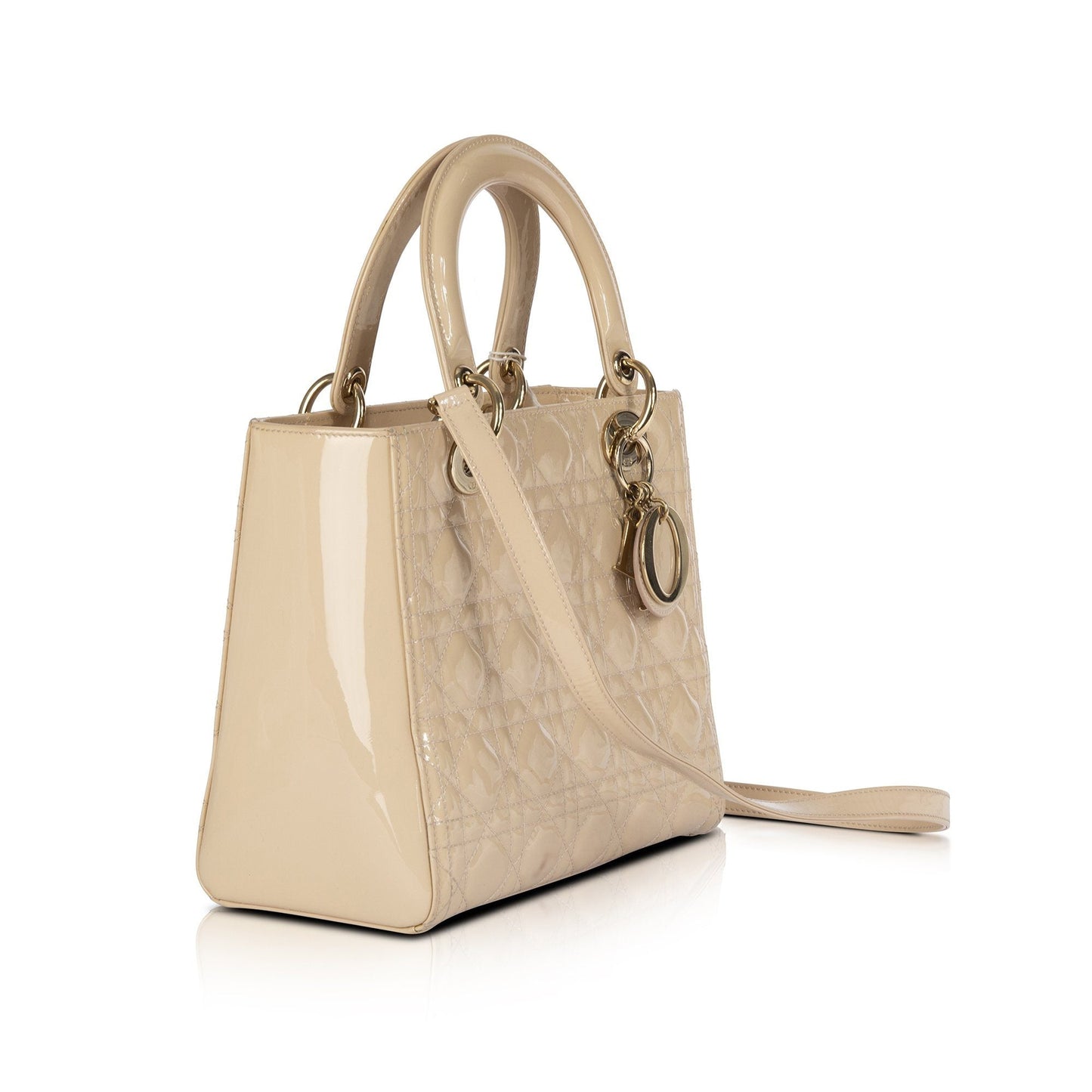 Christian Dior Patent Leather Medium Lady Dior Bag