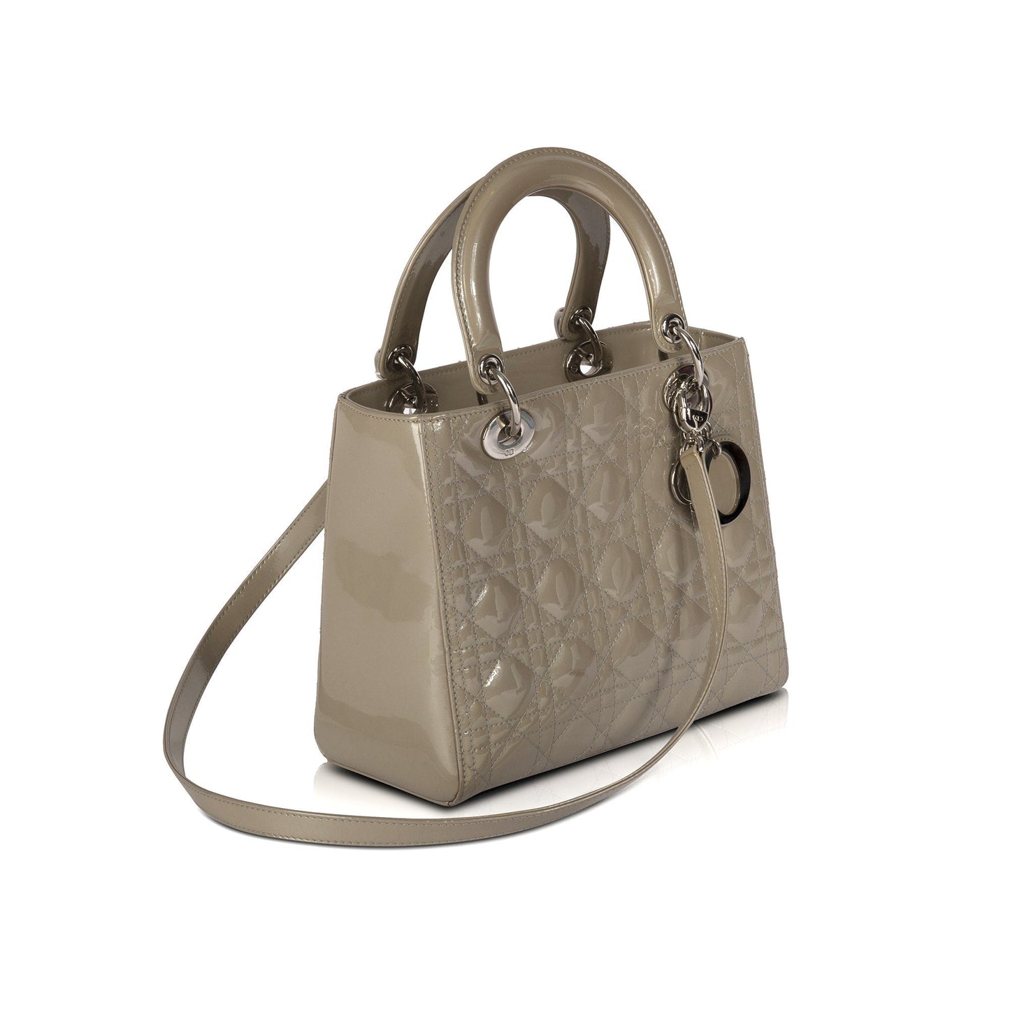 Christian Dior Patent Leather Medium Lady Dior Bag