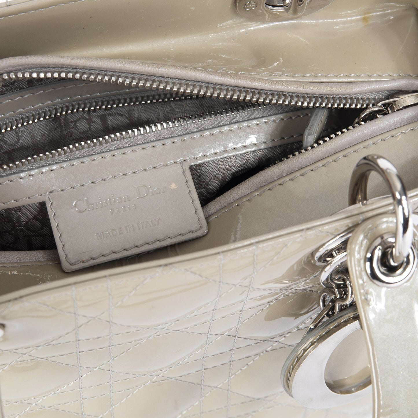Christian Dior Patent Leather Medium Lady Dior Bag