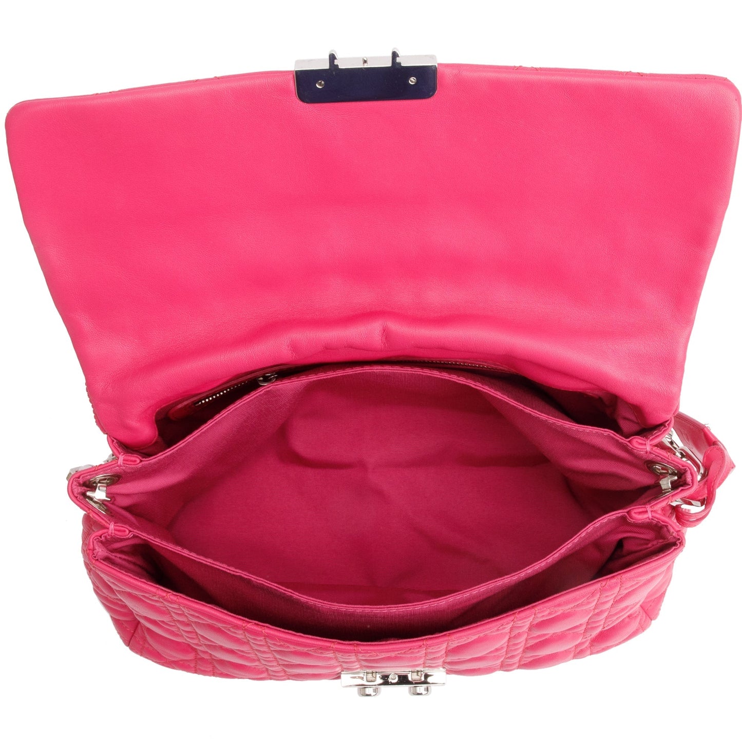Christian Dior Pink Cannage Calfskin Leather New Lock Flap Bag
