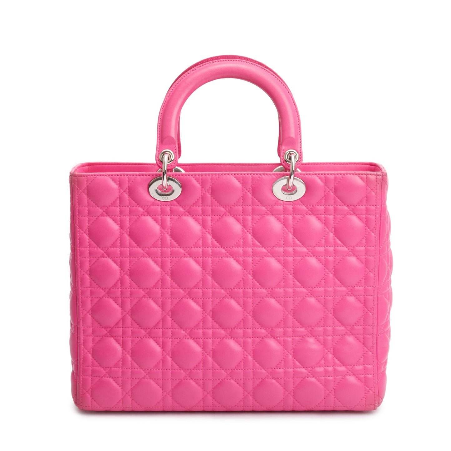 Christian Dior Pink Cannage Leather Large Lady Dior Bag