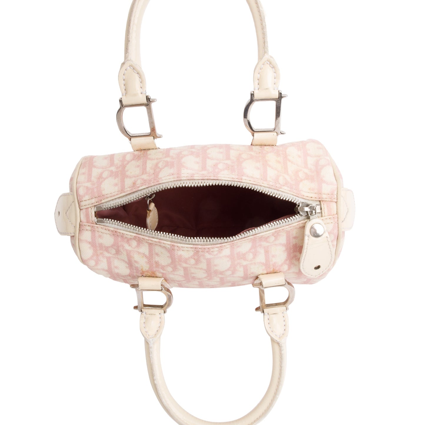 Christian Dior Pink Diorissimo Canvas Girly Trotter Boston Bag
