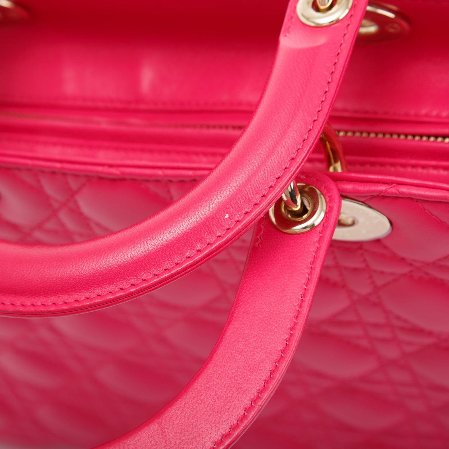 Christian Dior Pink Large Cannage Lady Dior Bag