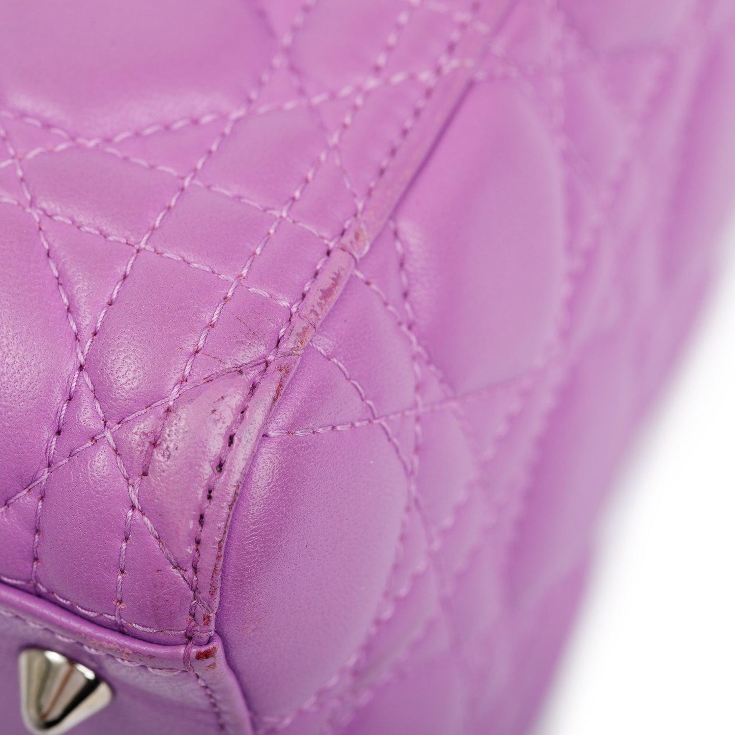 Christian Dior Purple Cannage Lambskin Leather Medium Lady Dior Bag