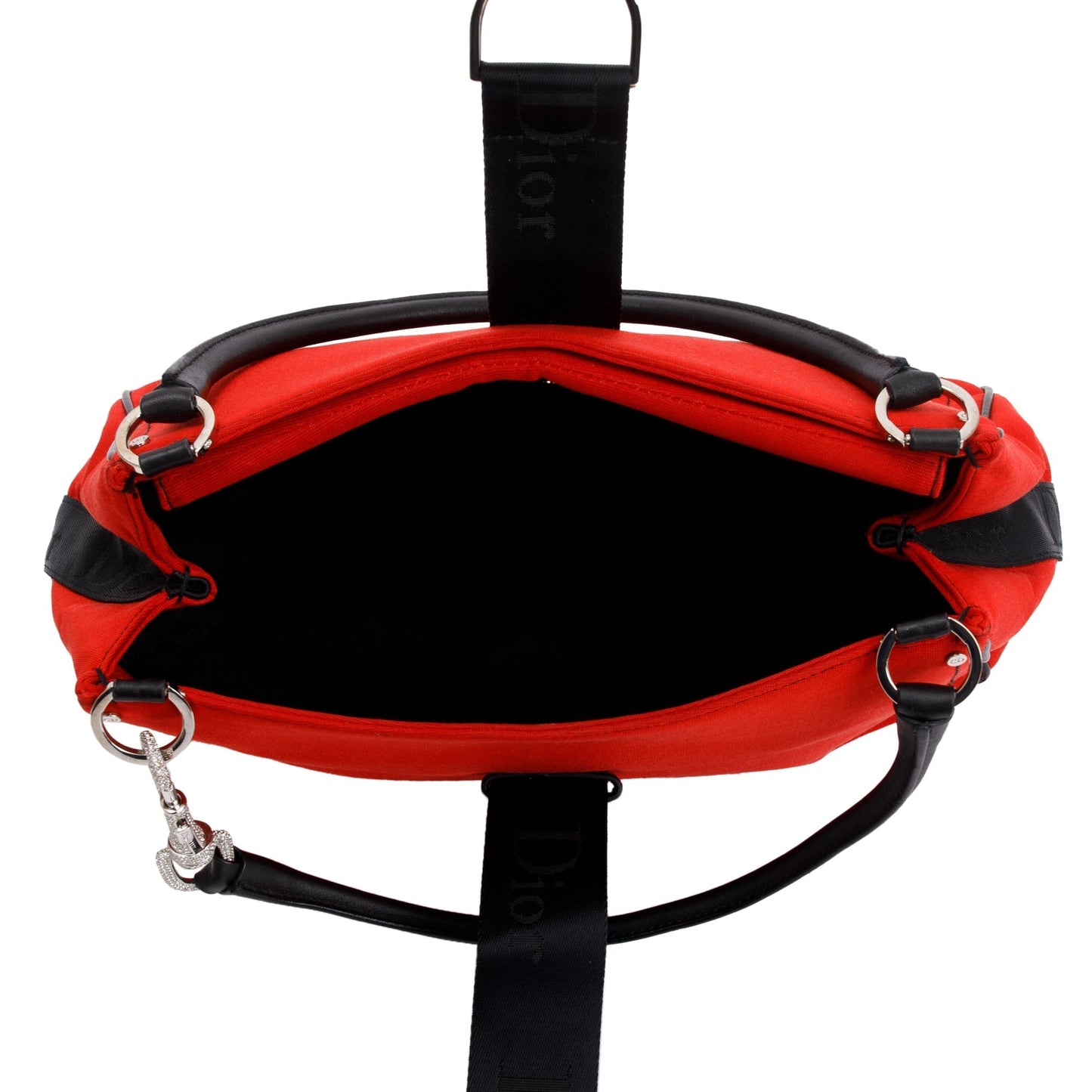 Christian Dior Red Satin Crystal Embellished Hardcore Shoulder Bag
