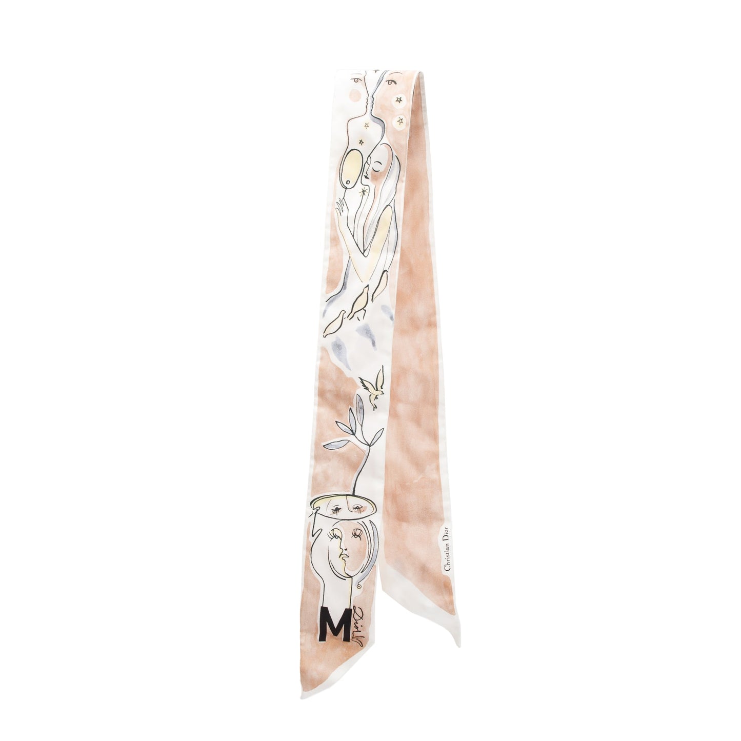 Christian Dior Silk Mitzah ABCDIOR "M" Twilly