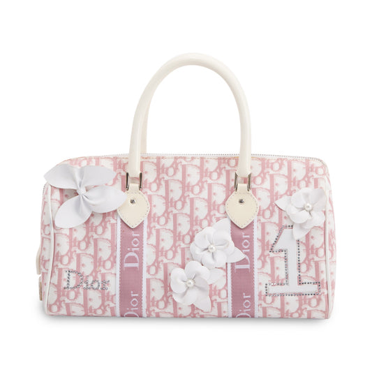 Christian Dior Vintage Girly Trotter Floral Boston Bag