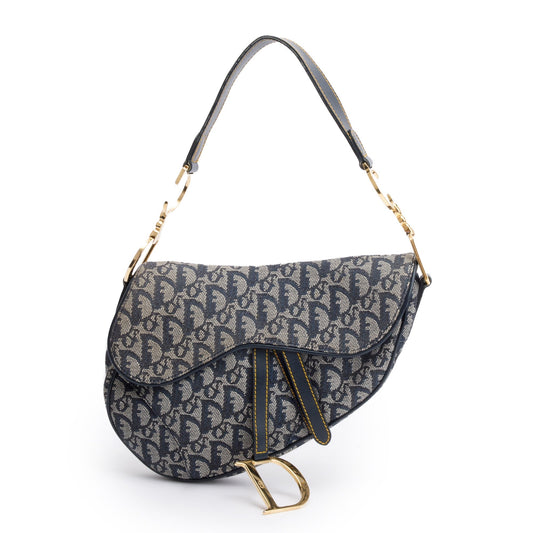 Christian Dior Vintage Oblique Medium Saddle Bag