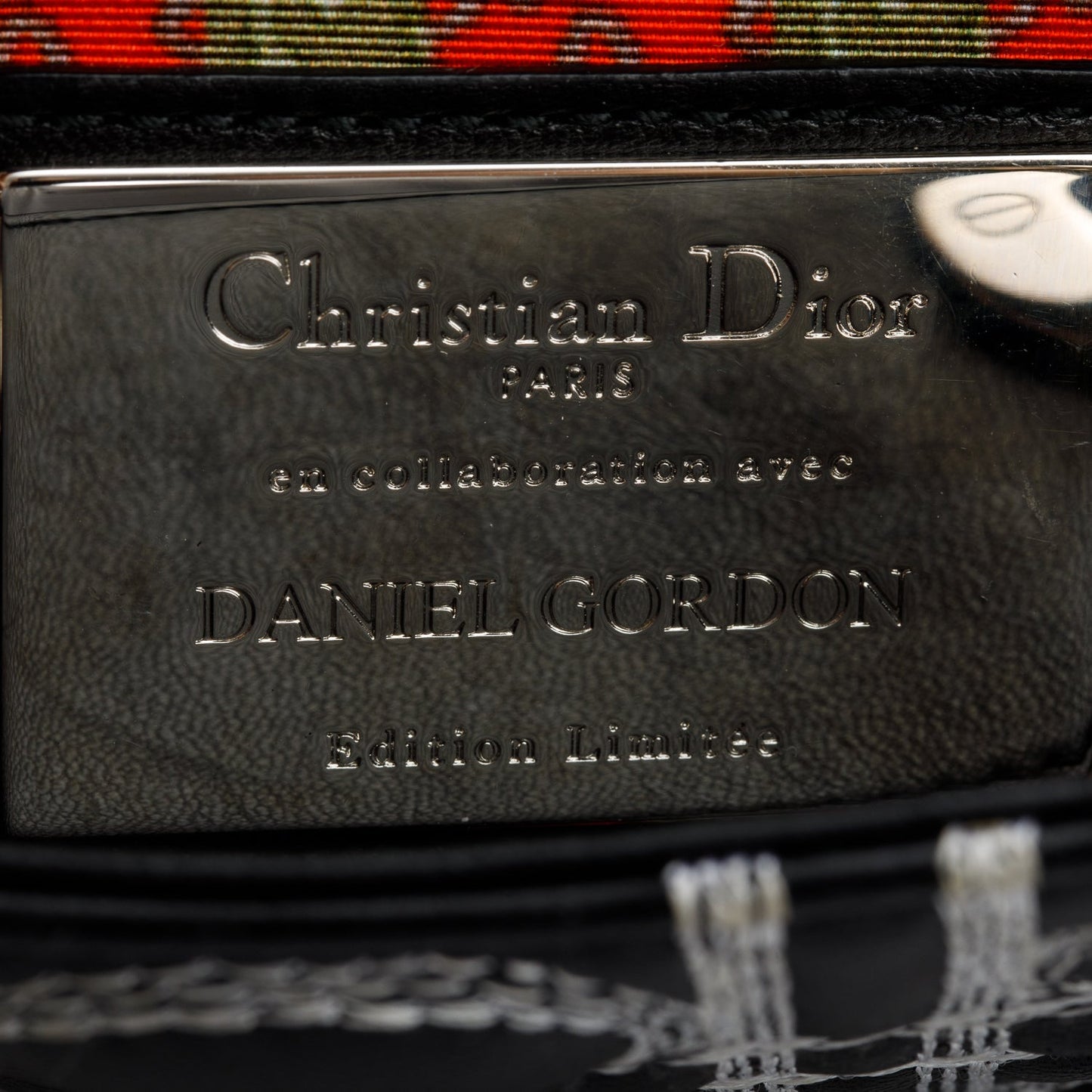 Christian Dior X Daniel Gordon Black Cannage Lambskin Leather Small Lady Dior Art Bag