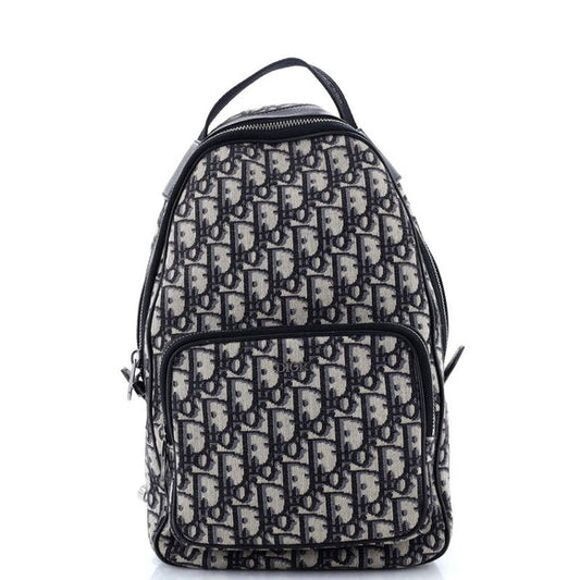 CHRISTIAN DIOR ZIP AROUND CANVAS BLUE OBLIQUE SLING BACKPACK