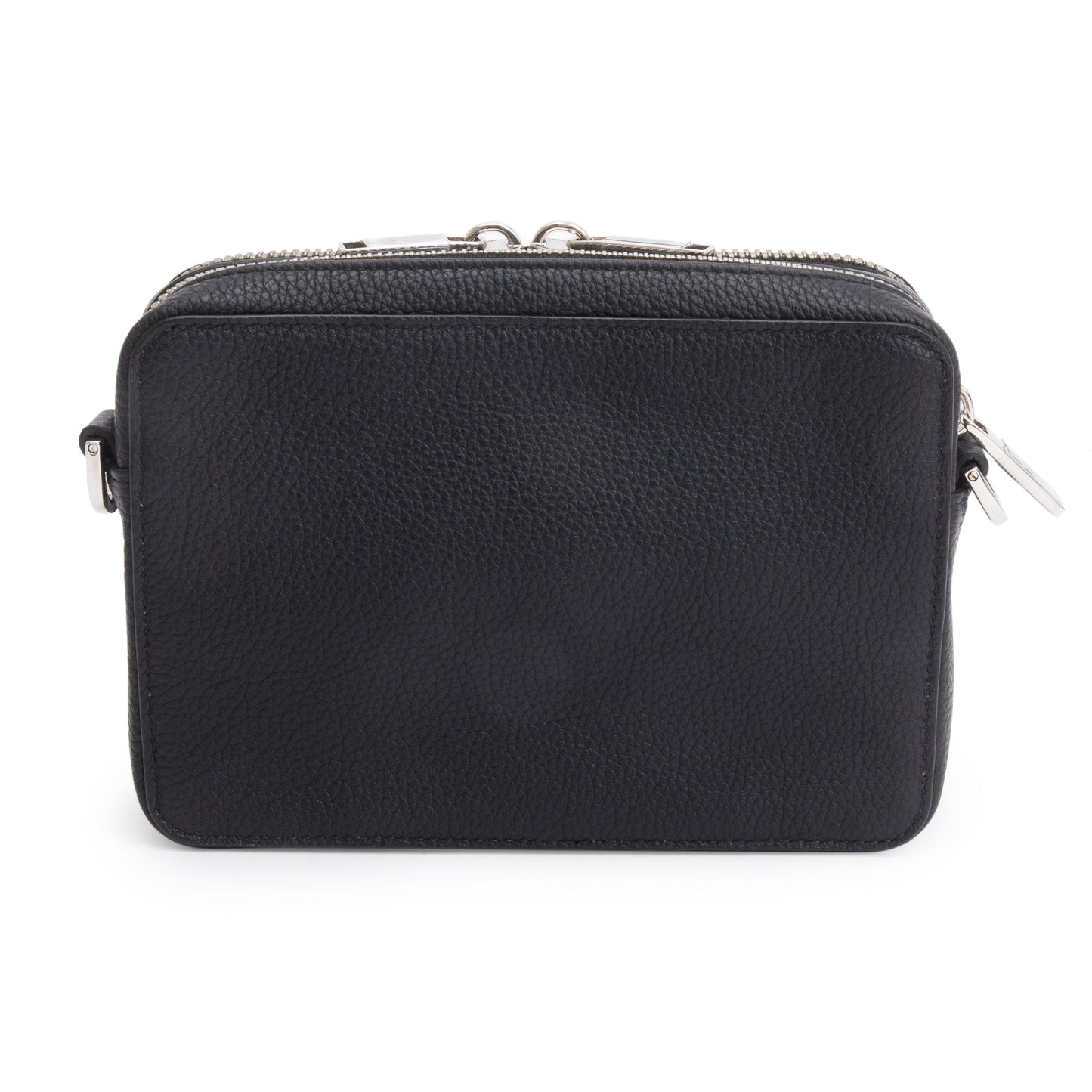 Christian Dior x Shawn Stussy Black Calfskin Leather Double Zip Crossbody Bag