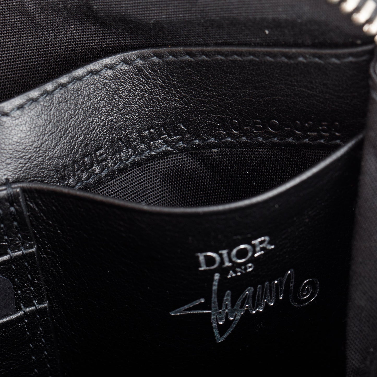 Christian Dior x Shawn Stussy Black Calfskin Leather Double Zip Crossbody Bag