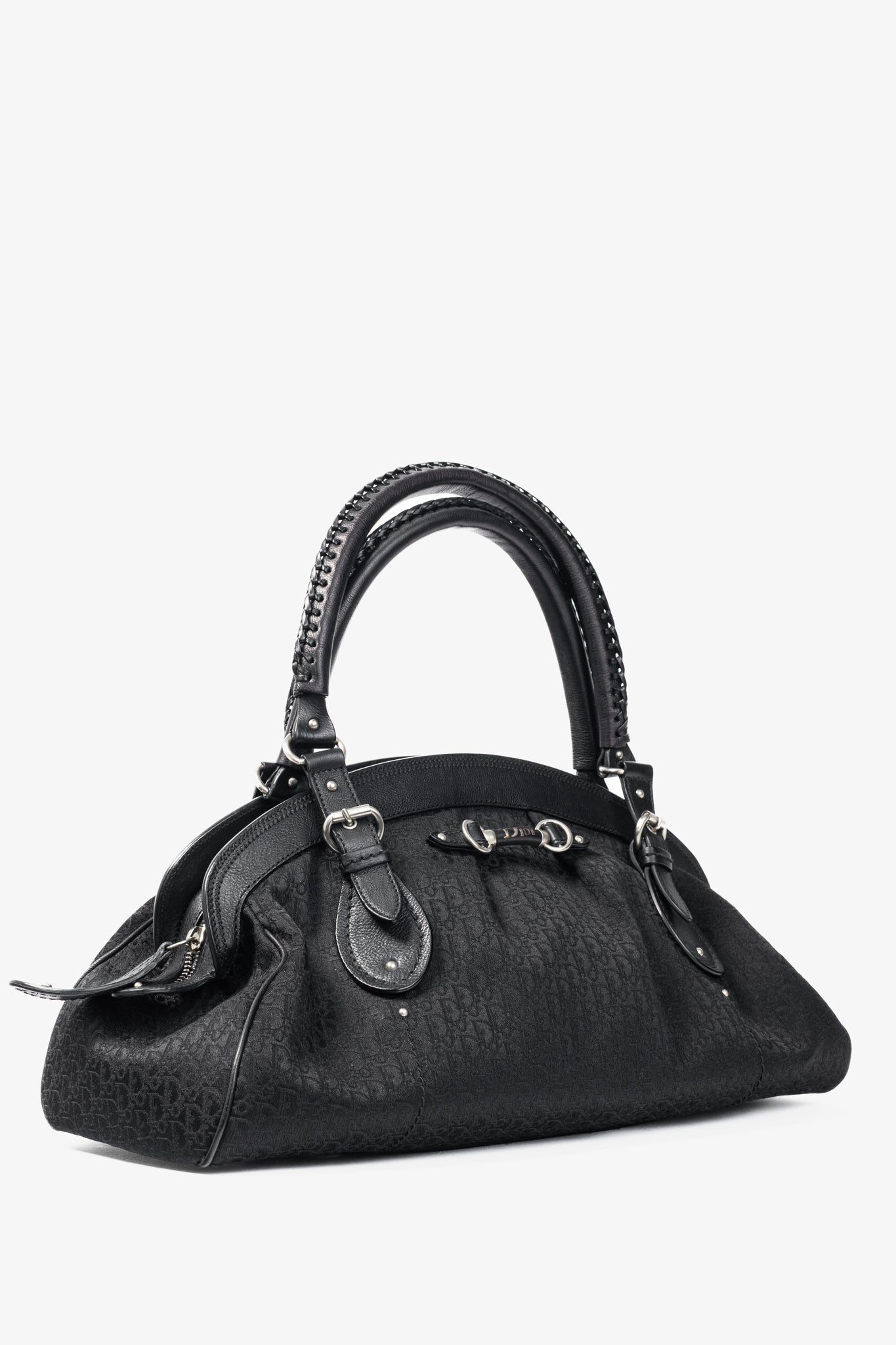 Dior Monogram Nylon Leather Canvas Handbag