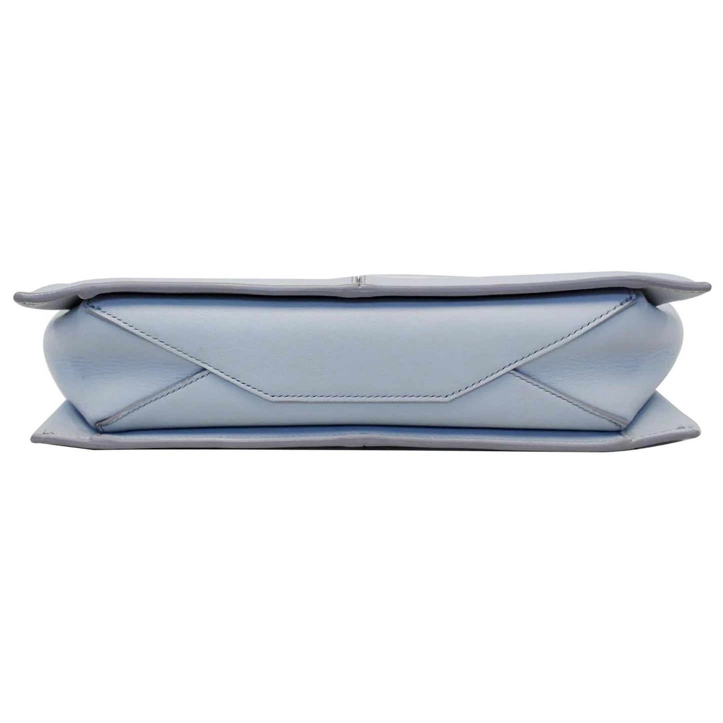 CELINE Trifold Smooth Leather Chain Crossbody Clutch Bag Blue