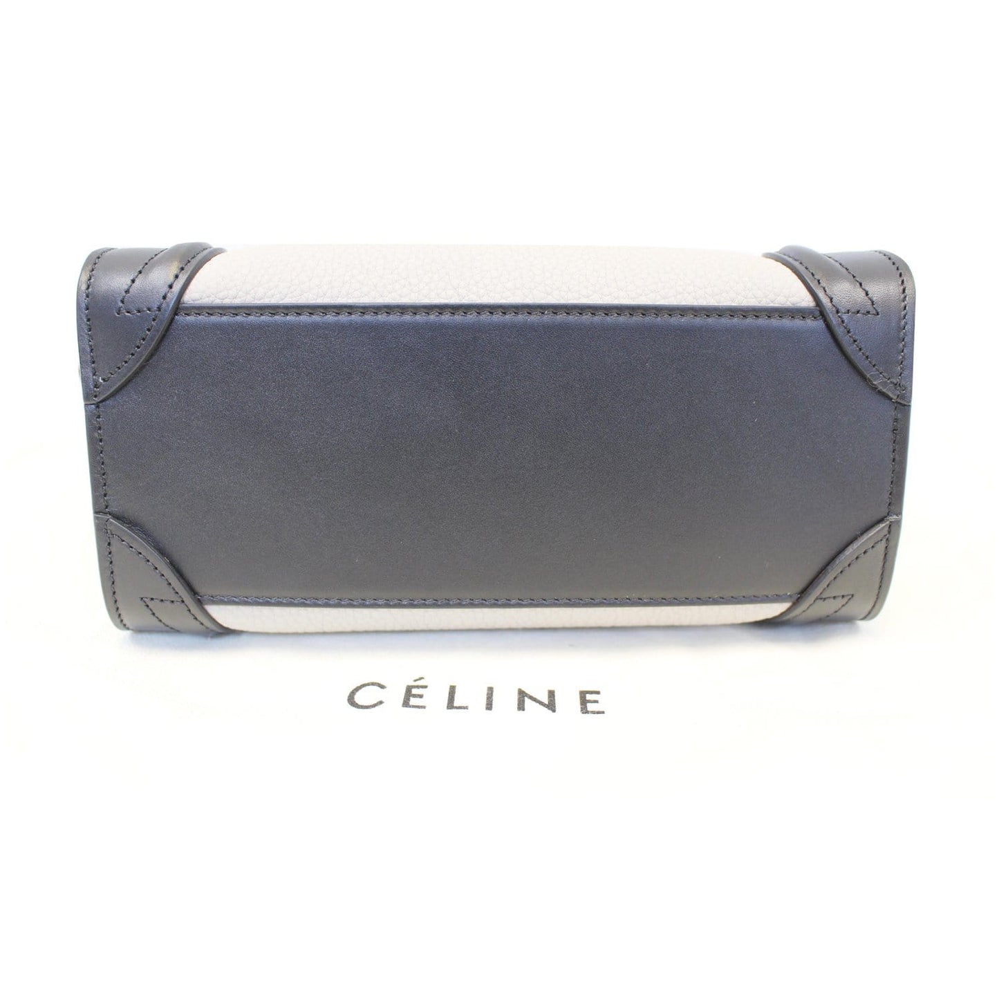 CELINE Nano Luggage Calfskin Leather and Suede Crossbody Bag Tricolor