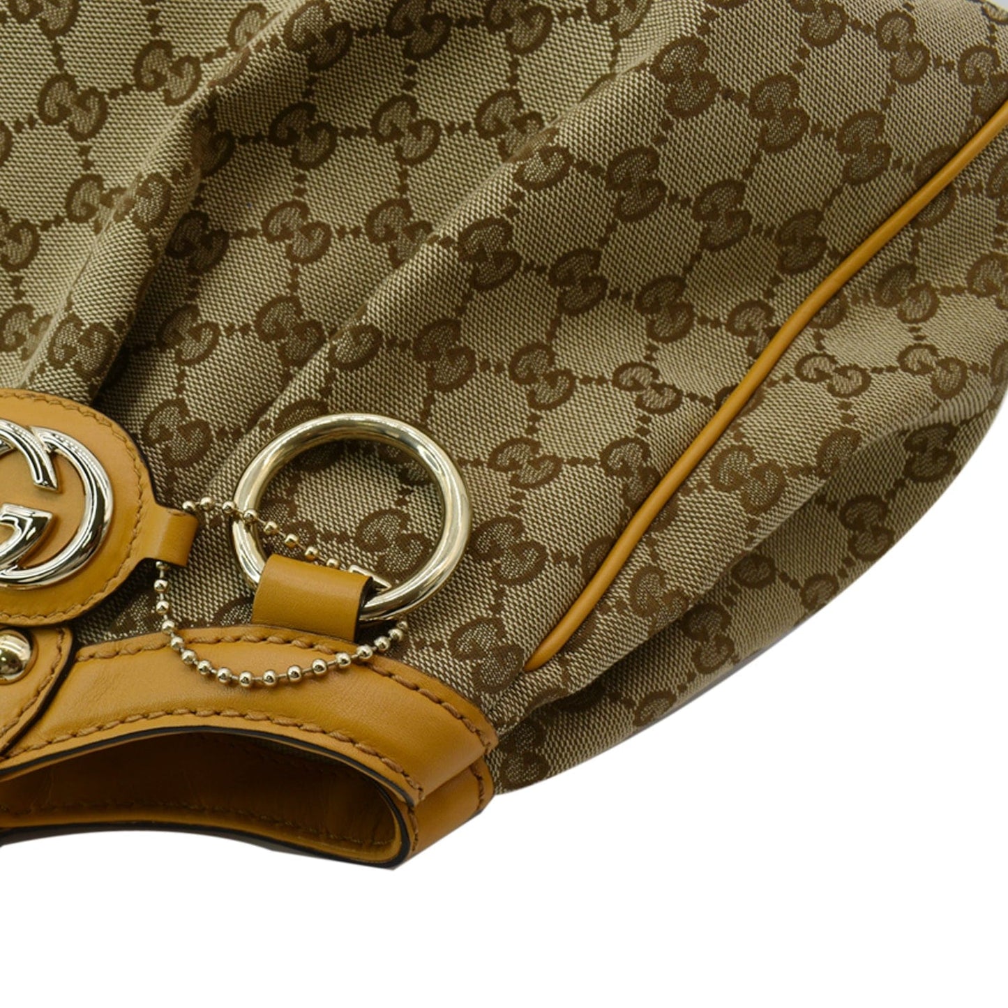GUCCI Sukey Medium GG Canvas Tote Bag Beige 211944