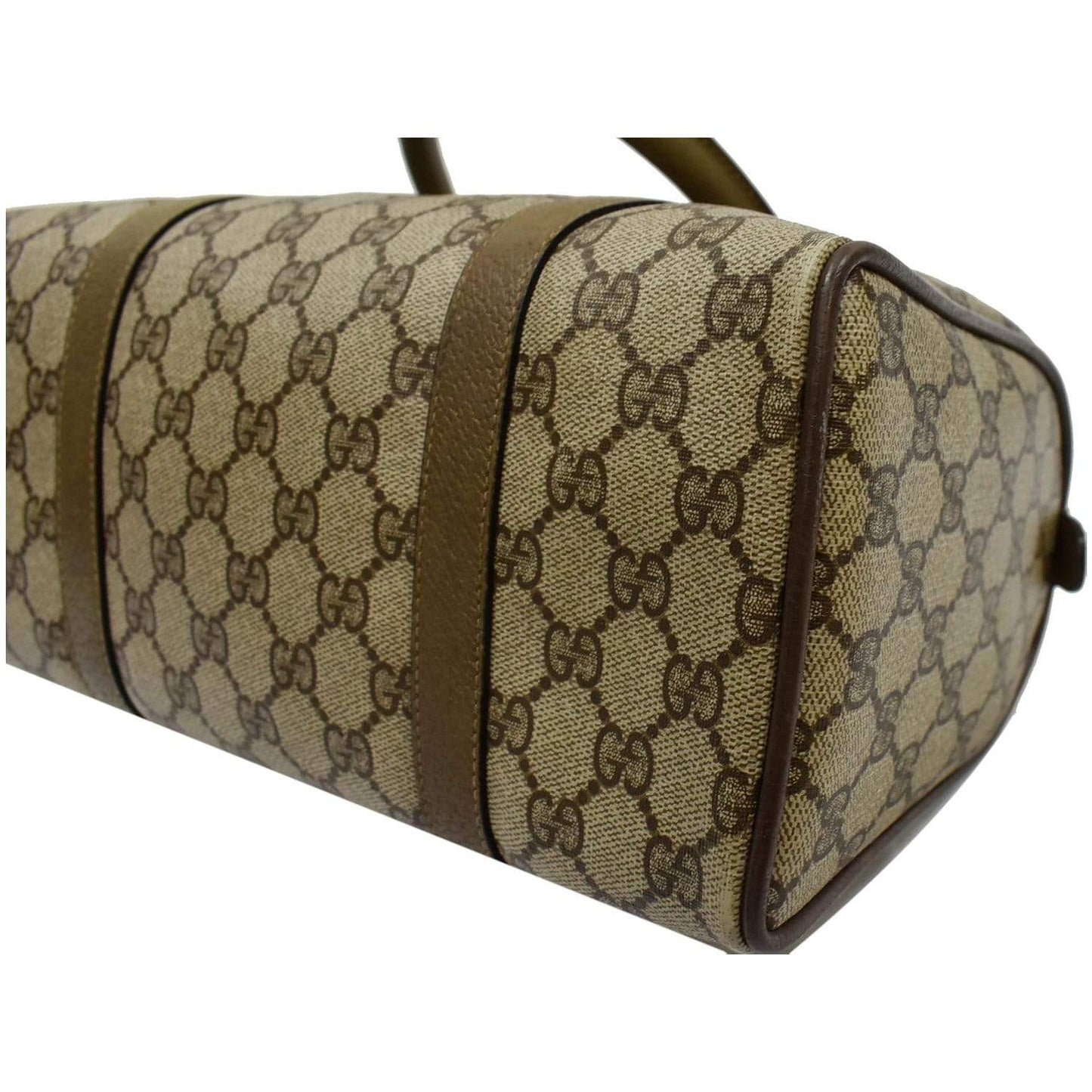 GUCCI Vintage Doctor GG Canvas Boston Satchel Bag Beige