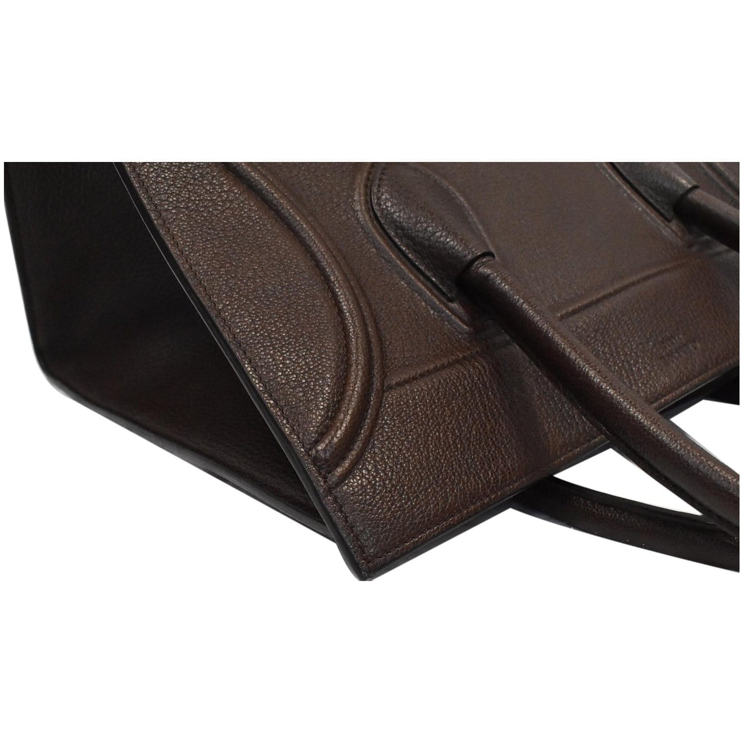 CELINE Luggage Phantom Medium Leather Tote Bag Brown