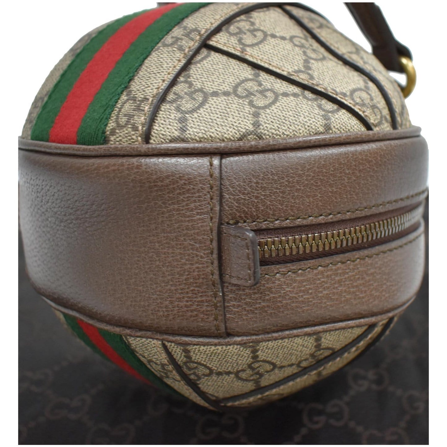 GUCCI Ophidia Mini GG Sphere Top-Handle Canvas Bowler Bag Beige 574794