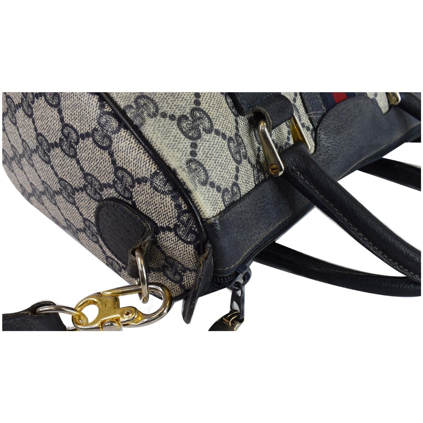 GUCCI Vintage Joy Boston GG Canvas Shoulder Bag Blue