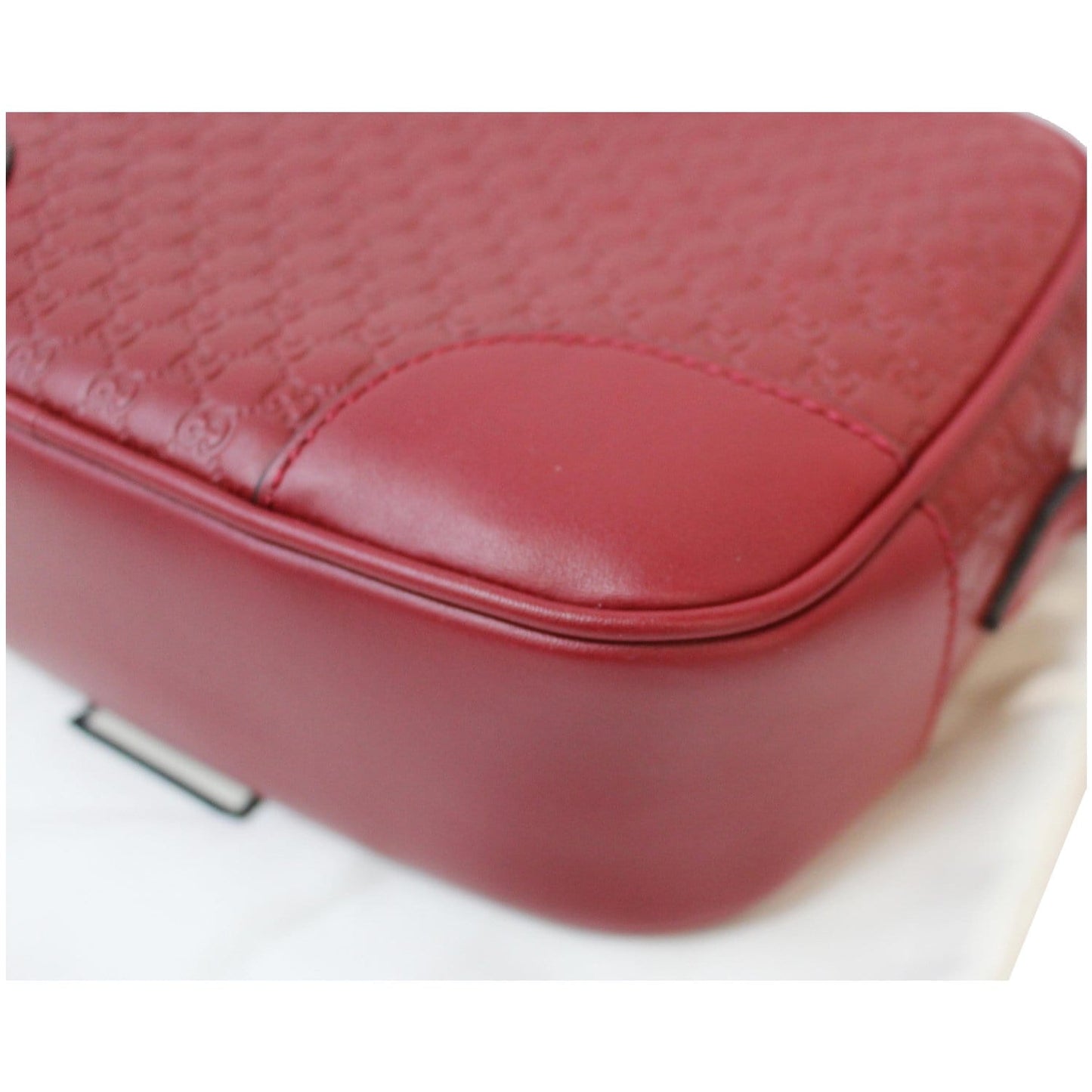 GUCCI Bree Micro GG Guccissima Leather Crossbody Bag Red 449413