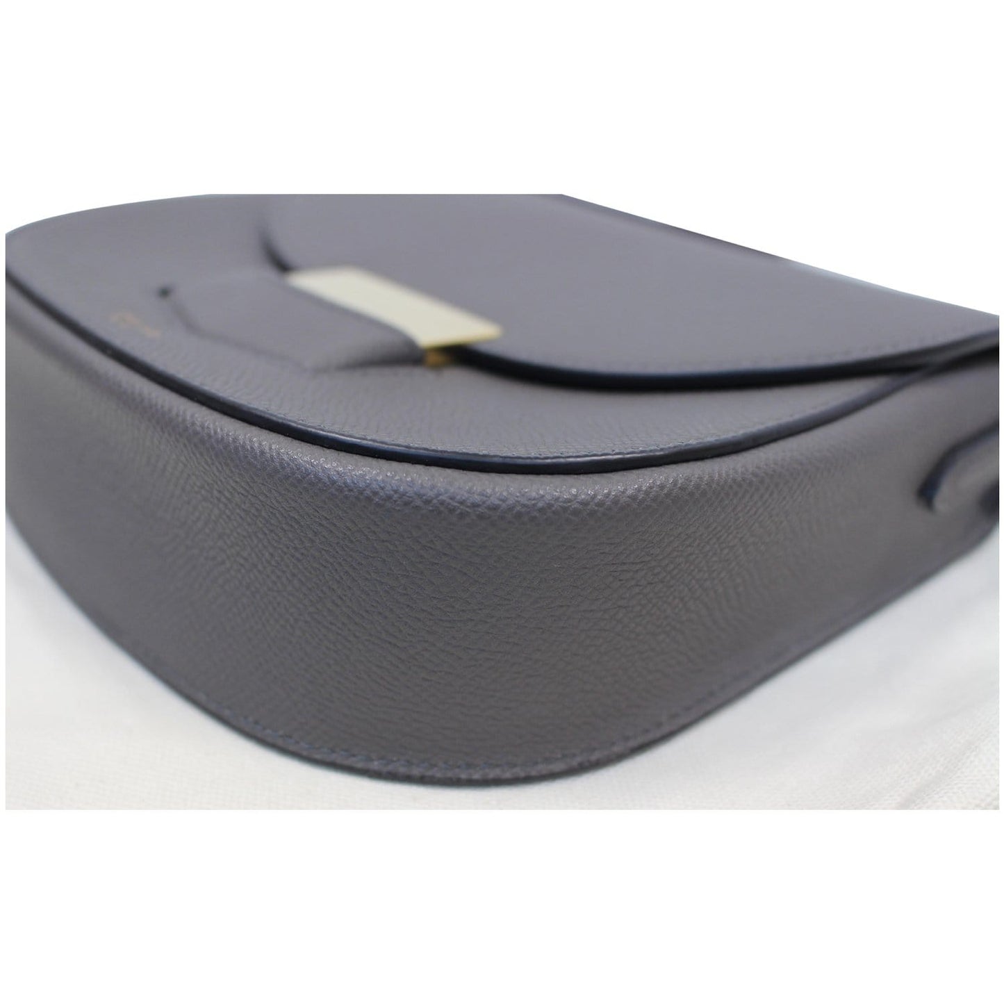 CELINE Trotteur Small Grained Calfskin Leather Shoulder Bag Grey