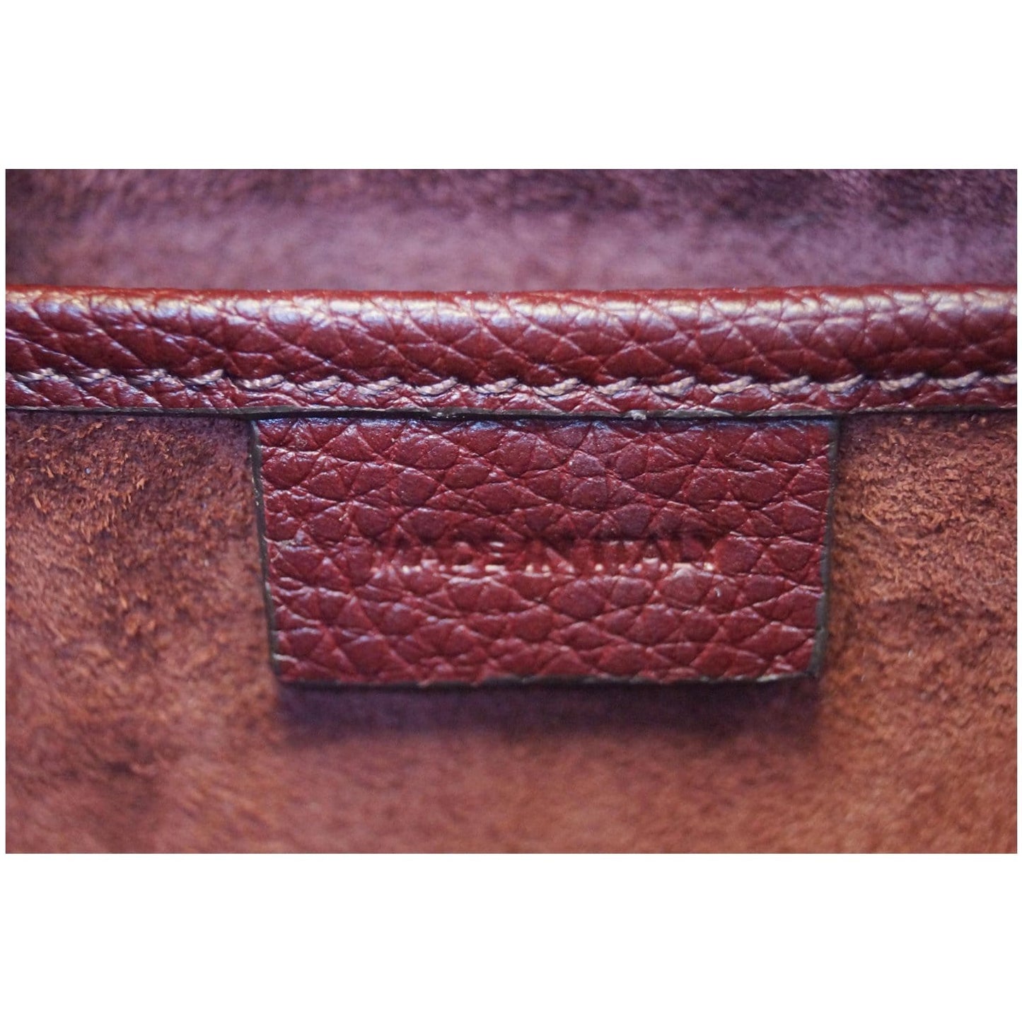 CELINE Nano Luggage Calfskin Leather Shoulder Bag Light Burgundy