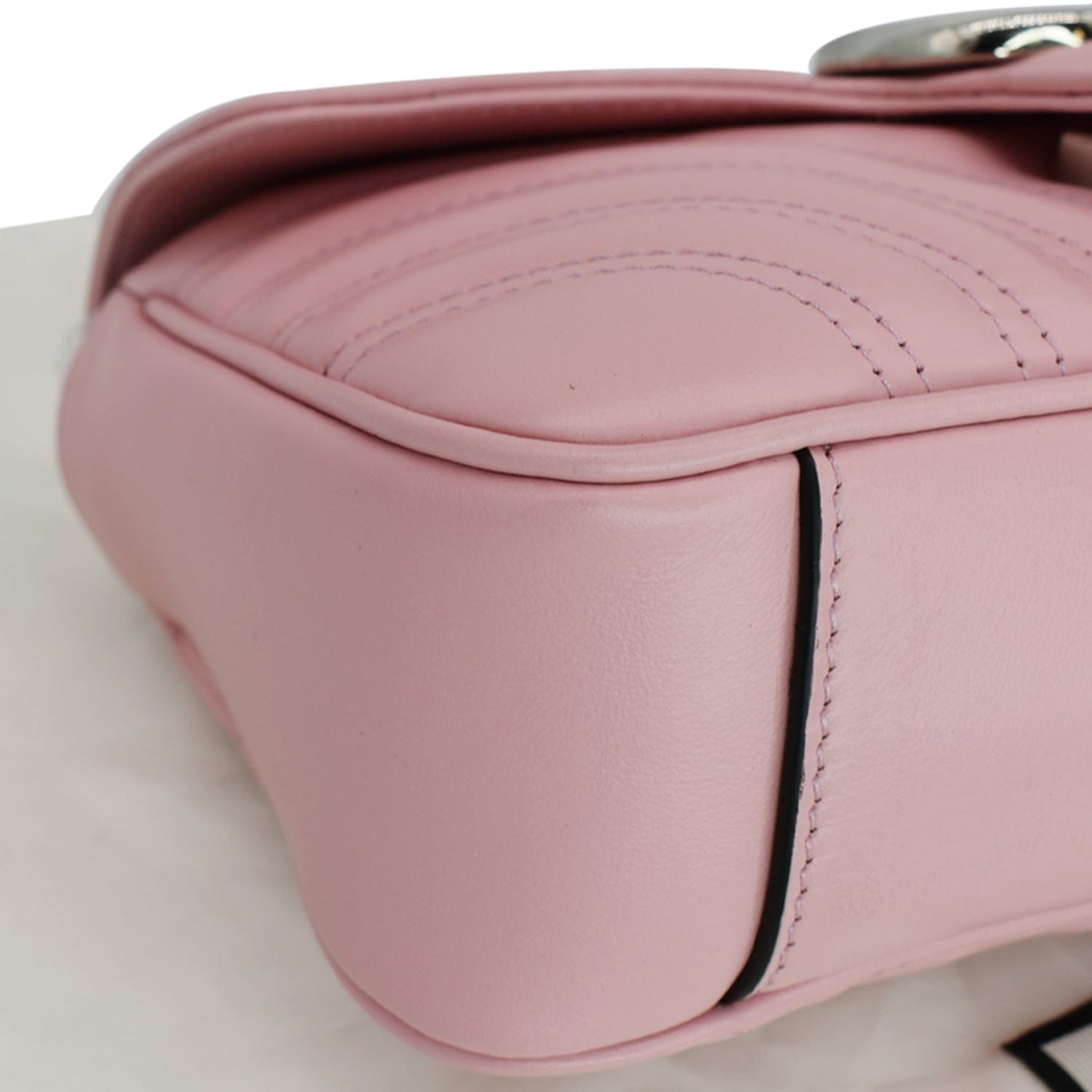 GUCCI GG Marmont Mini Matelass? Leather Shoulder Crossbody Bag Pastel Pink 446744