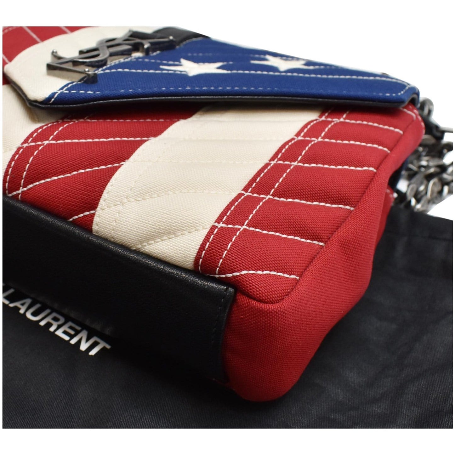 YVES SAINT LAURENT Medium American Flag College Flap Bag Multicolor