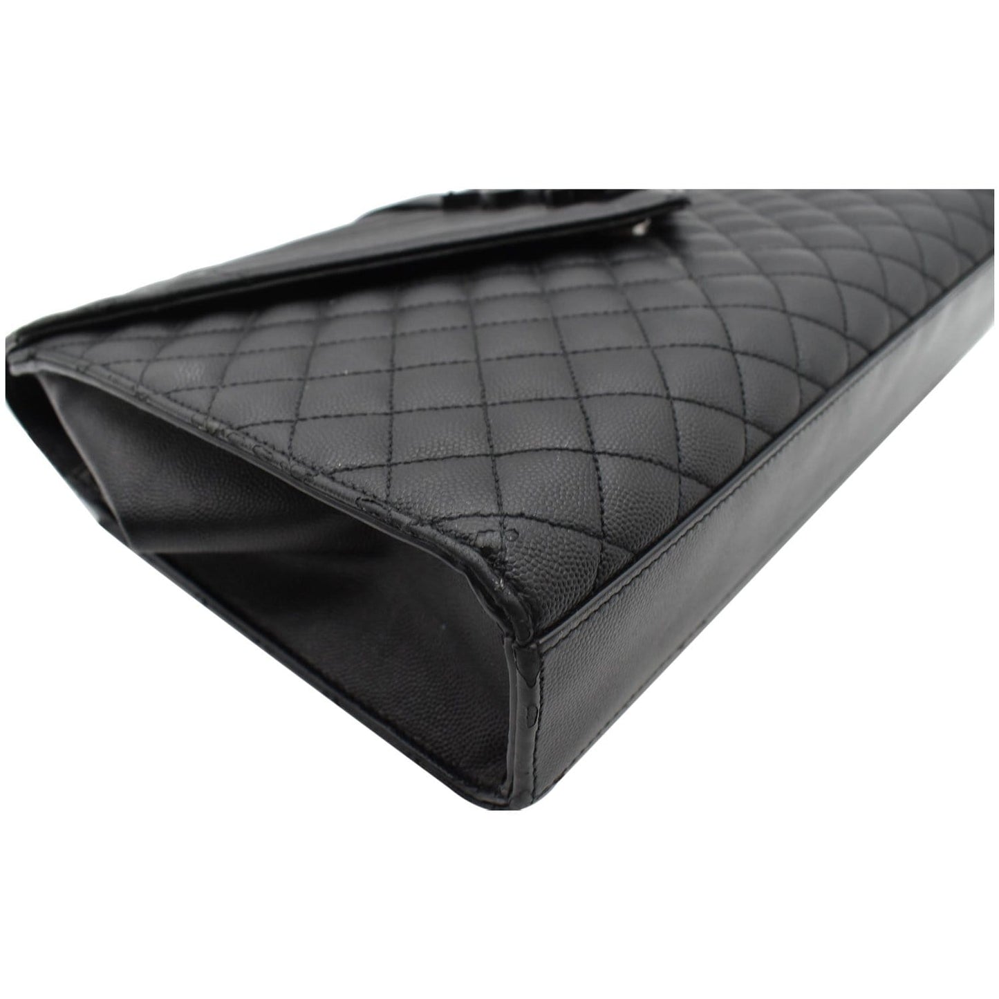 YVES SAINT LAURENT Envelope Large Grain De Poudre Leather Shoulder Bag Black