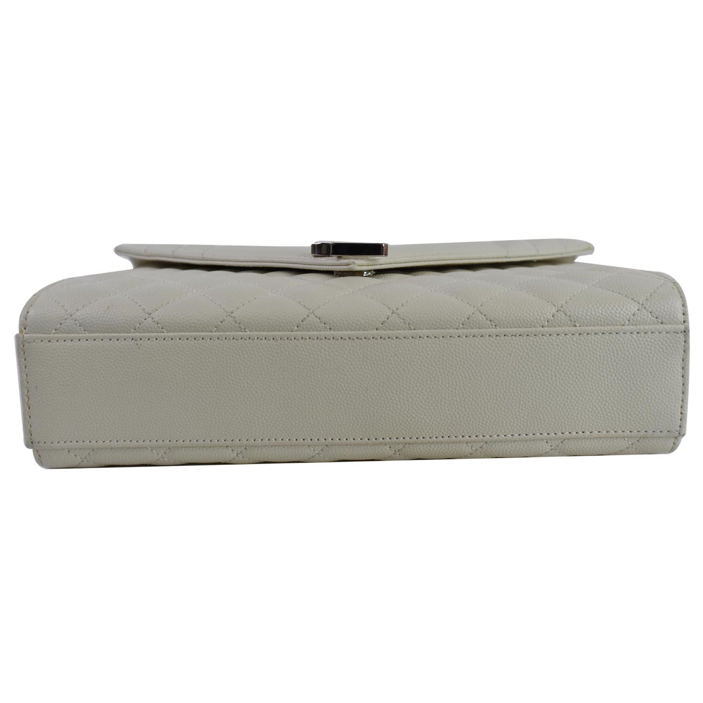 YVES SAINT LAURENT Envelope Medium Chain Leather Shoulder Bag White