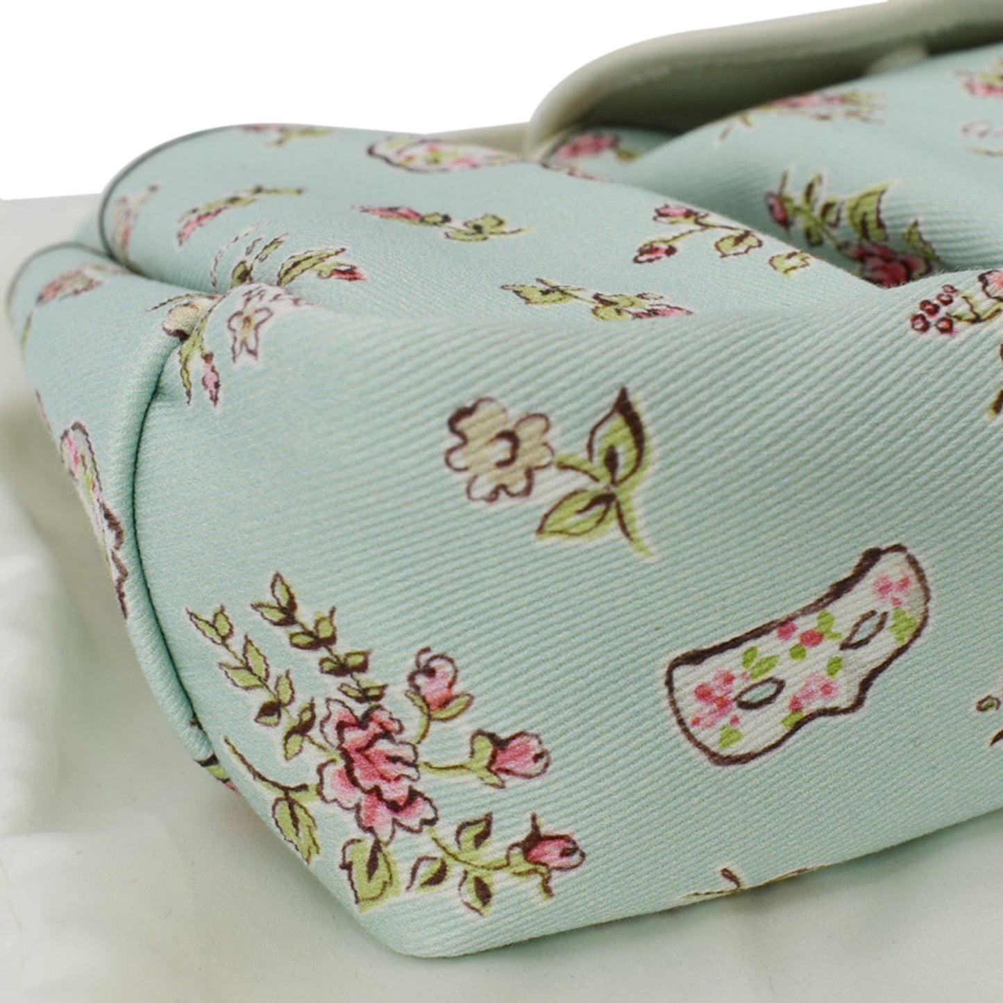 GUCCI Children's Floral Print Canvas Bag Light Blue 628159