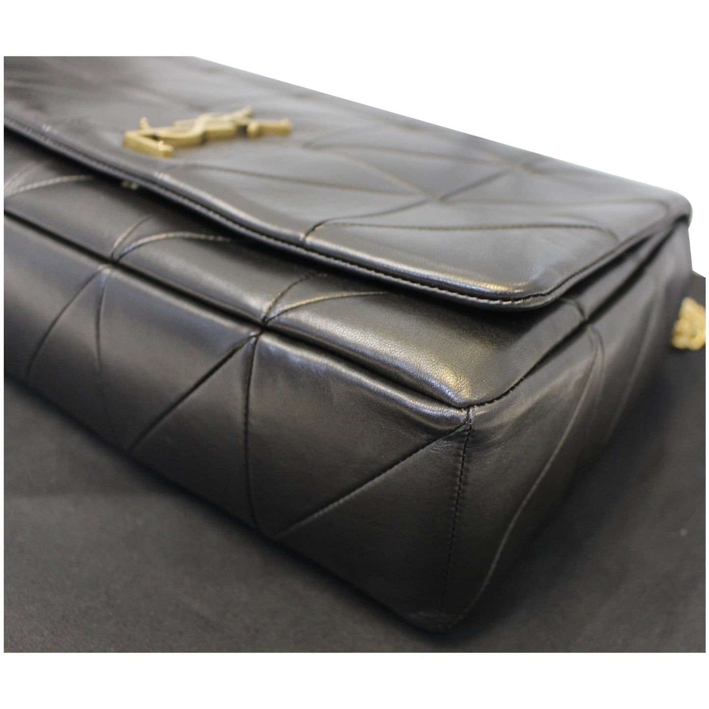 YVES SAINT LAURENT Jamie Giant Lambskin Leather Shoulder Bag Black